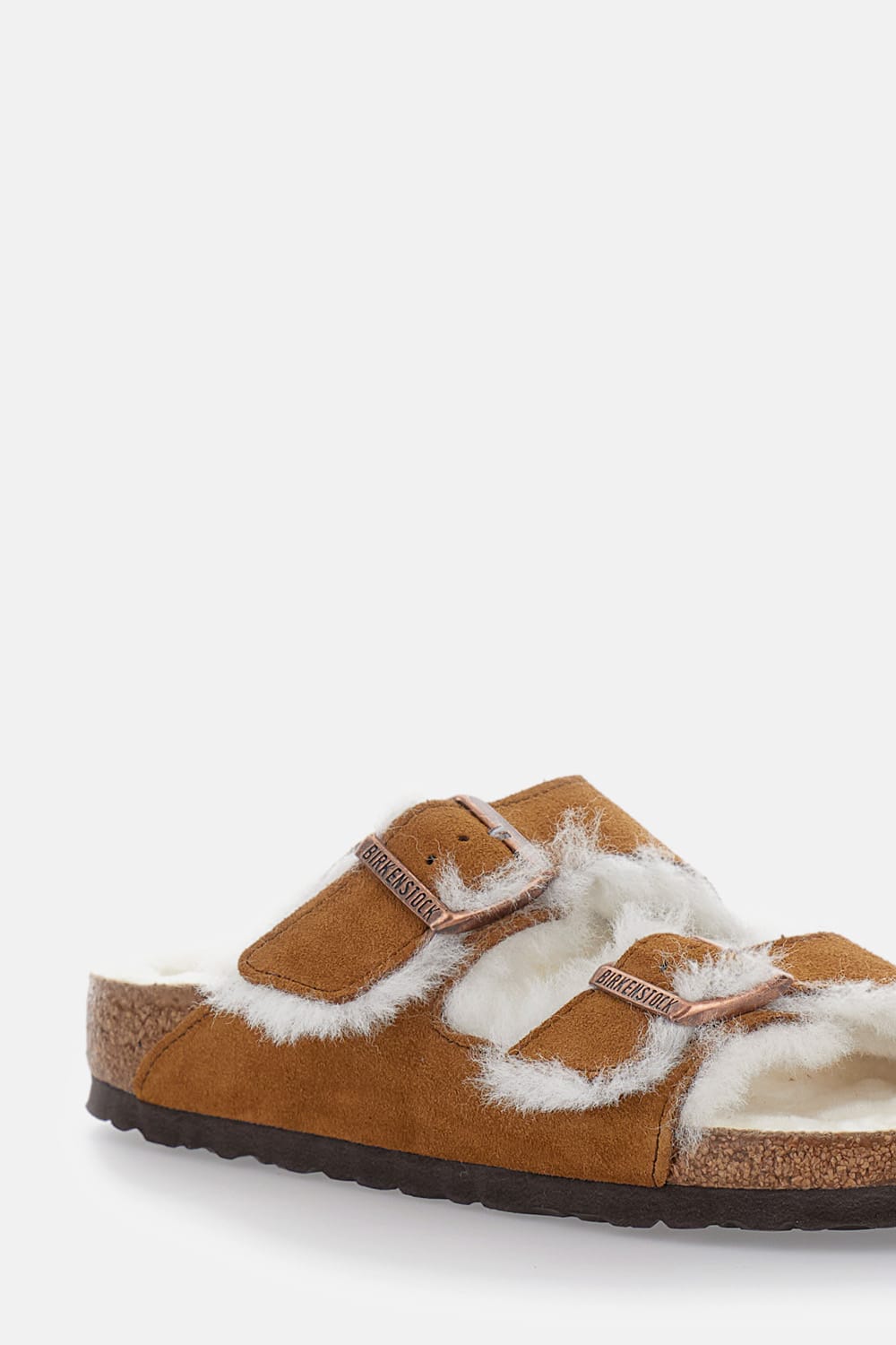 Birkenstock Arizona Shearling & Suede Sandals In Brown