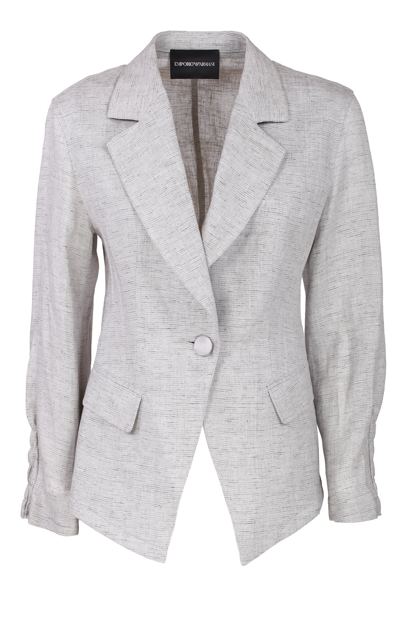 Shop Emporio Armani Linen Jacket In Fantasia