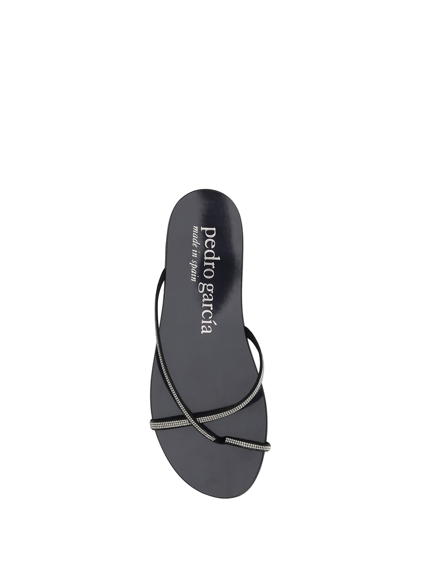 Pedro Garcia Pedro García Sandals In Black Satin-greige