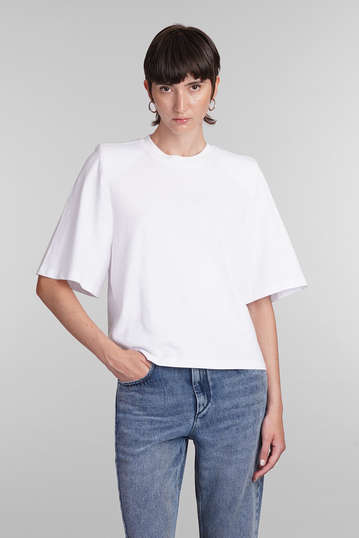 Shop Isabel Marant Ben T-shirt In White Cotton