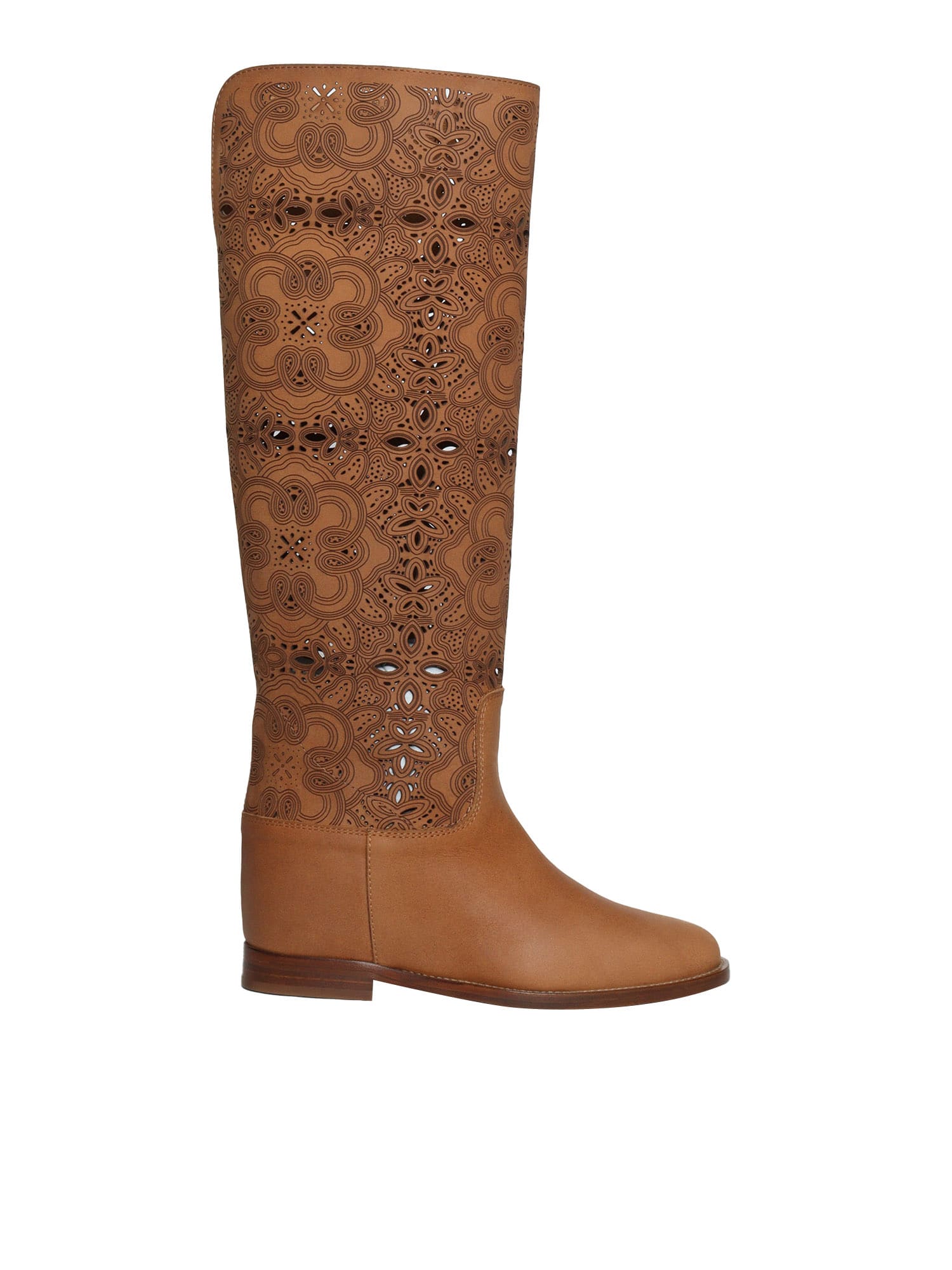Shop Via Roma 15 Brown Perforated Boots