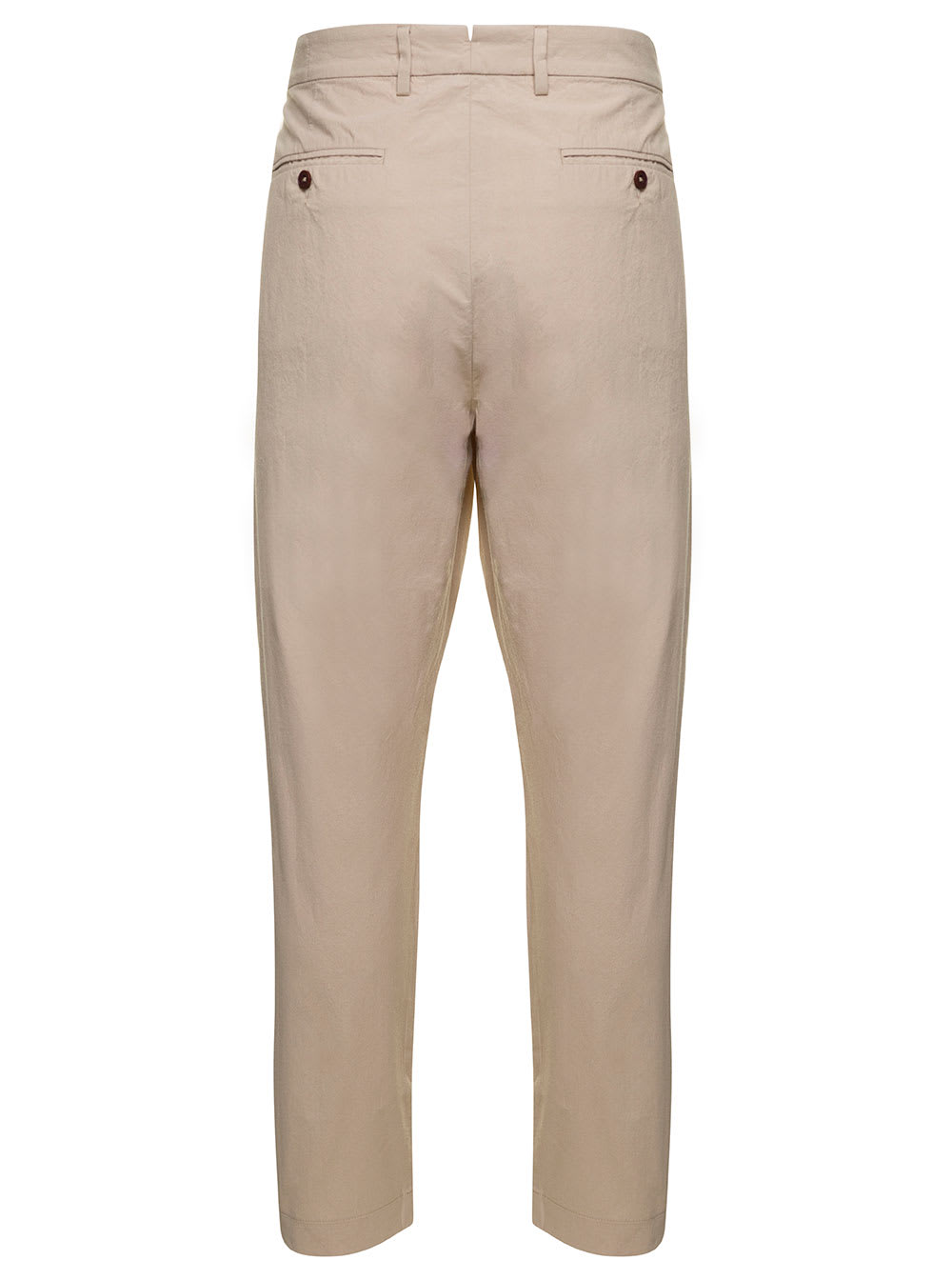 Shop Pence Beige Pants With Button Fastening In Cotton Man