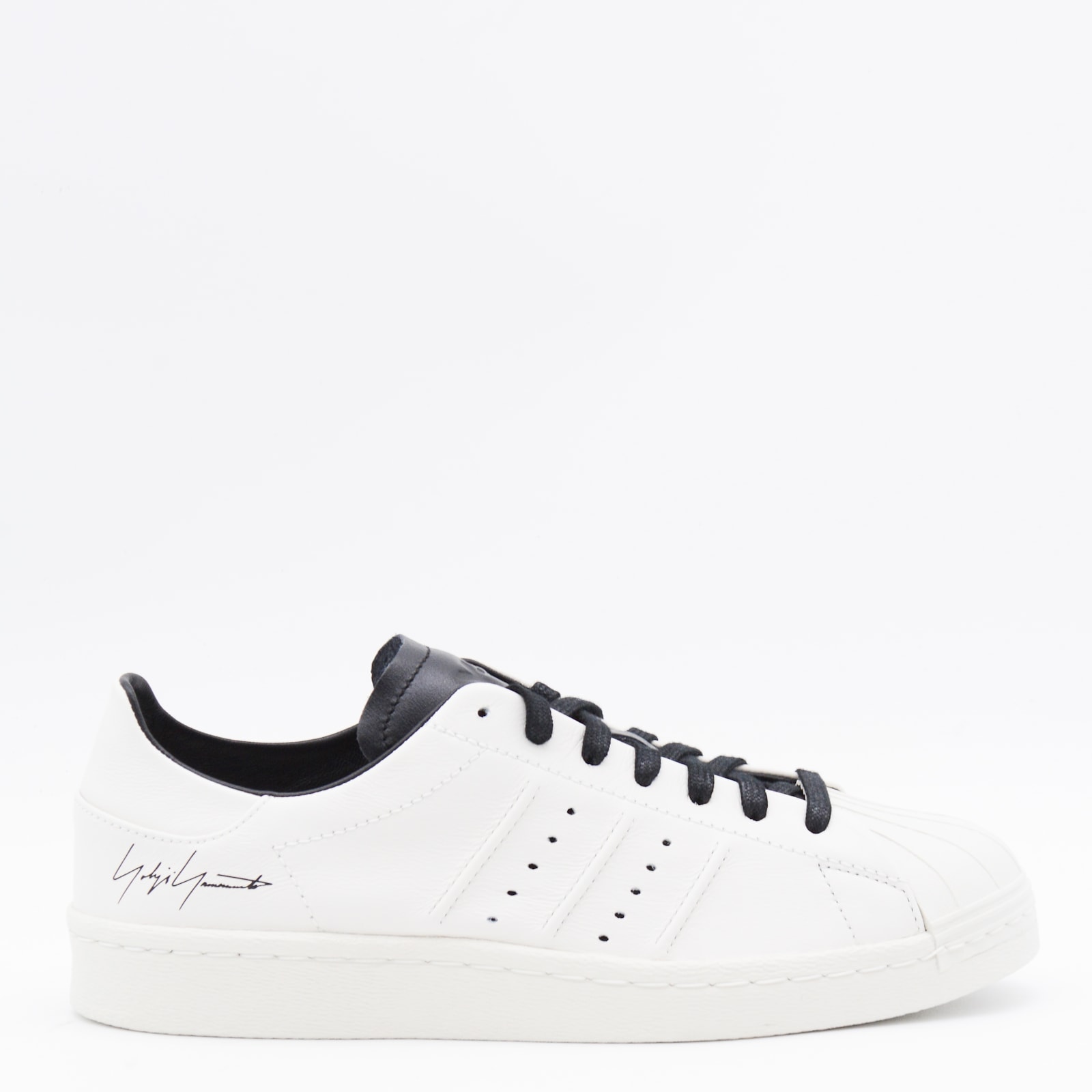 Y-3 White Leathe Superstar Sneakers In White