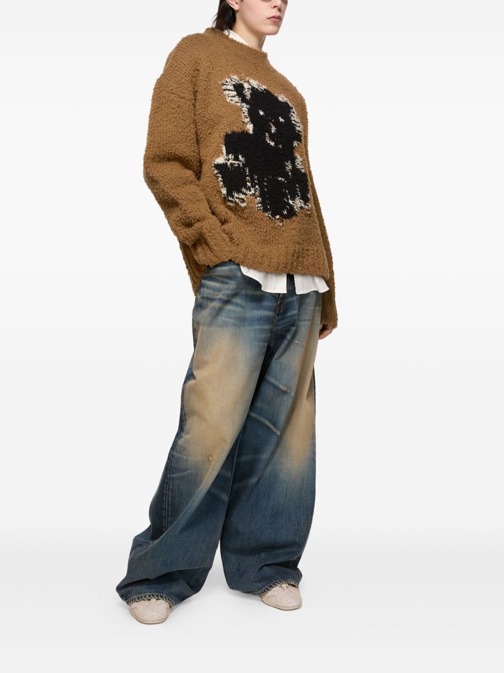Acne Studios Wool Crewneck Sweater In Brown
