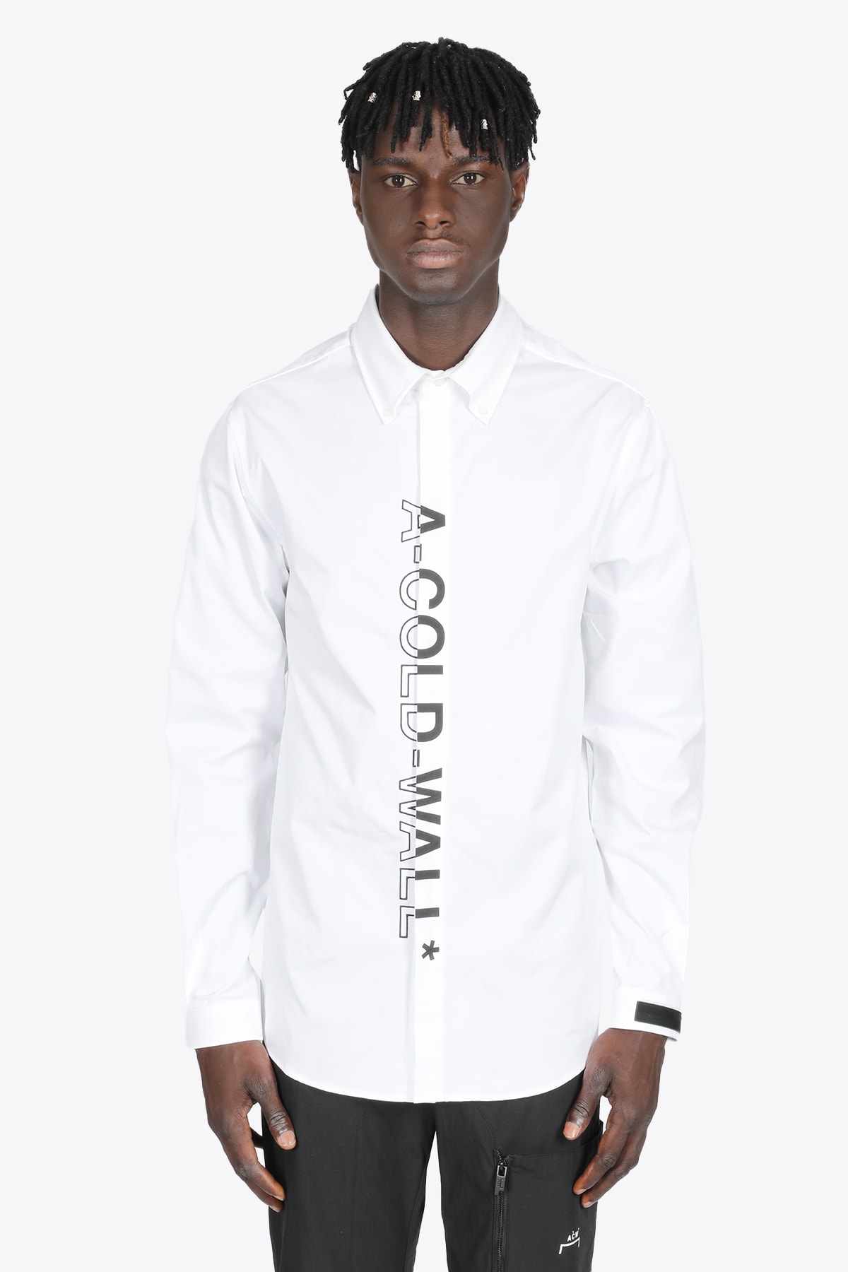A-COLD-WALL Logo Branded Shirt White cotton shirt with front logo embroidery