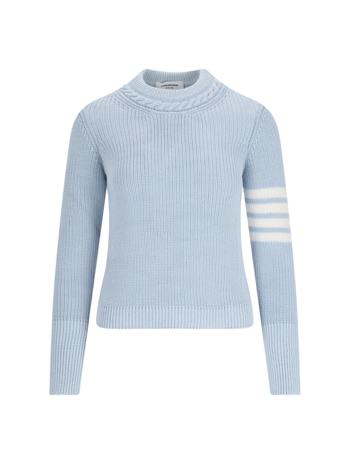 Shop Thom Browne 4-bar Sweater In Light Blue