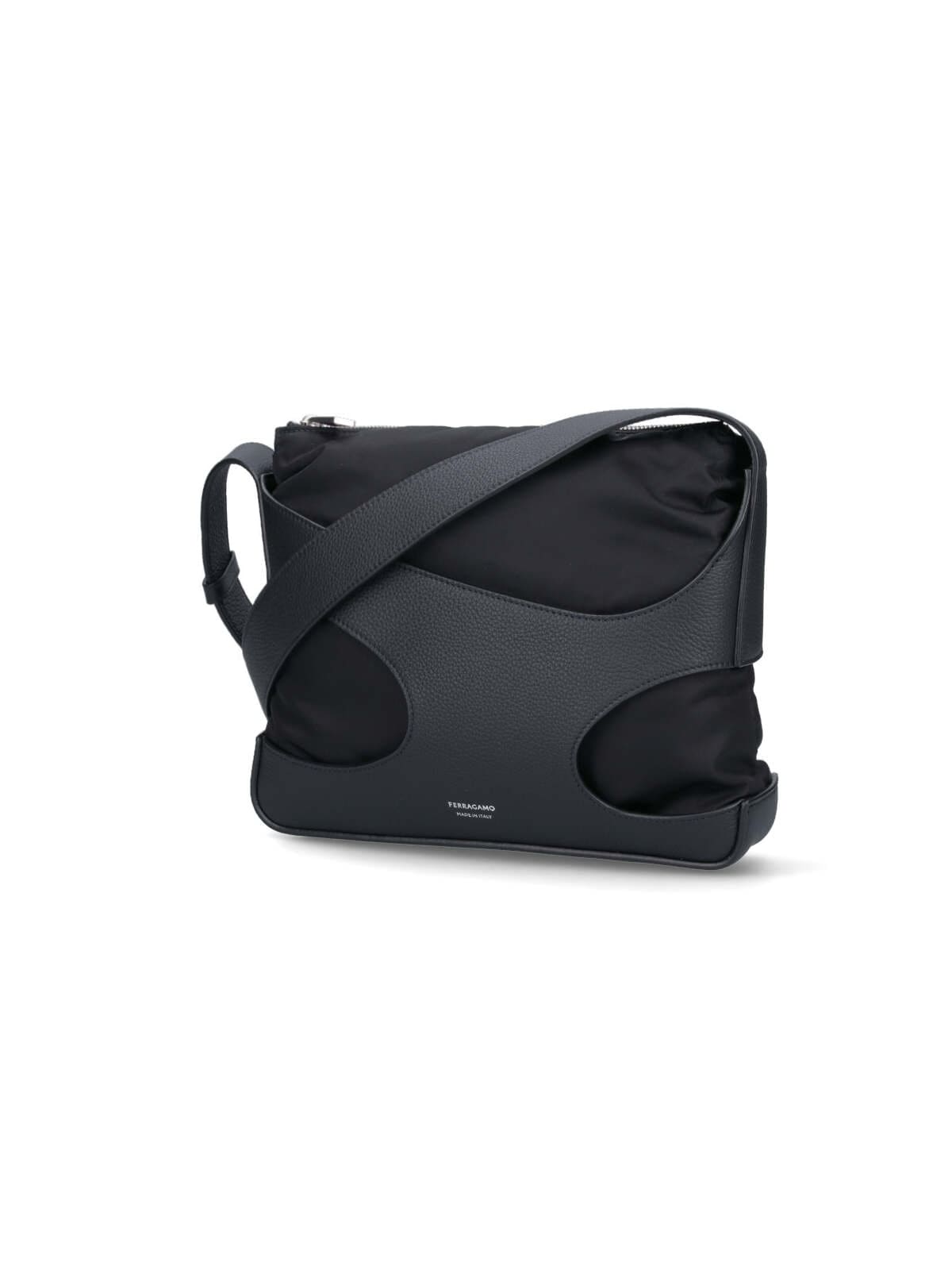 Shop Ferragamo Cut-out Crossbody Bag In Black