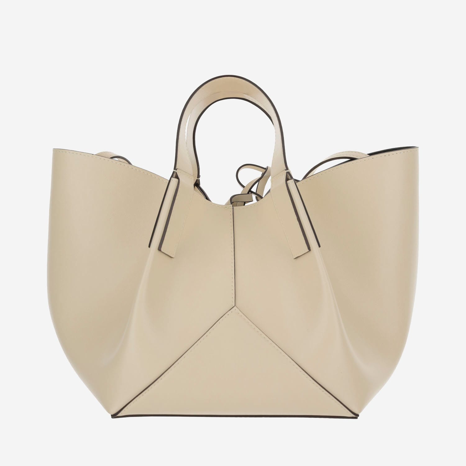 Shop Victoria Beckham Logo Leather Shoulder Bag In White