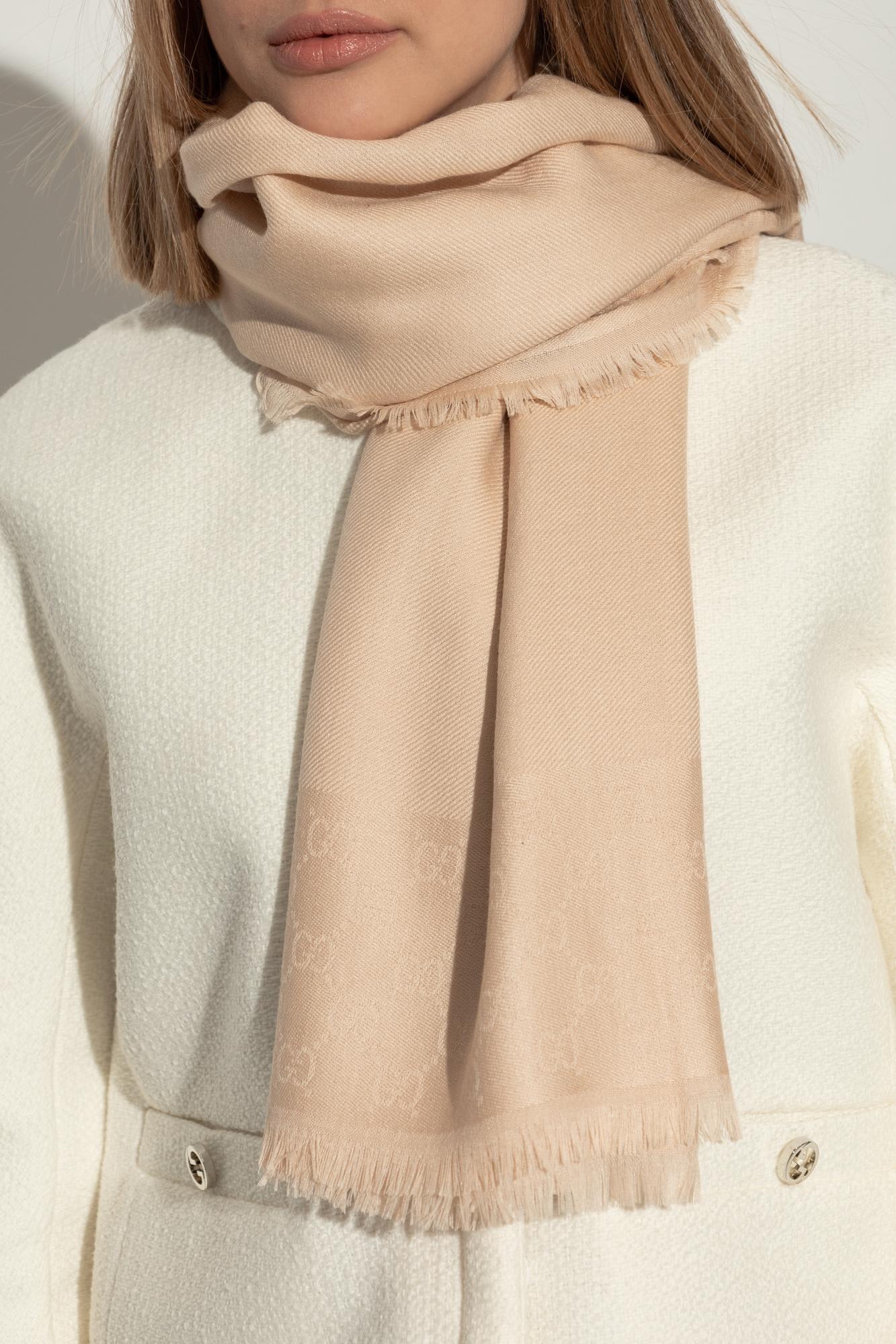 Gucci Scarf With Monogram In Pink
