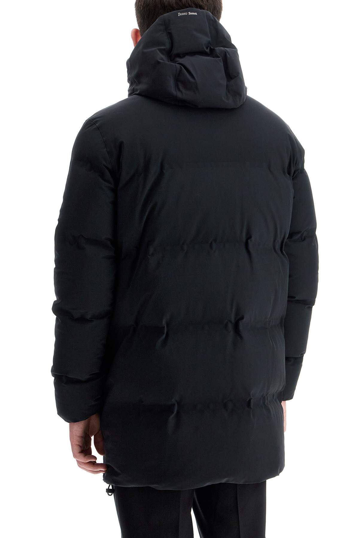 Shop Herno New Impact Midi Down Jacket With In Black (black)