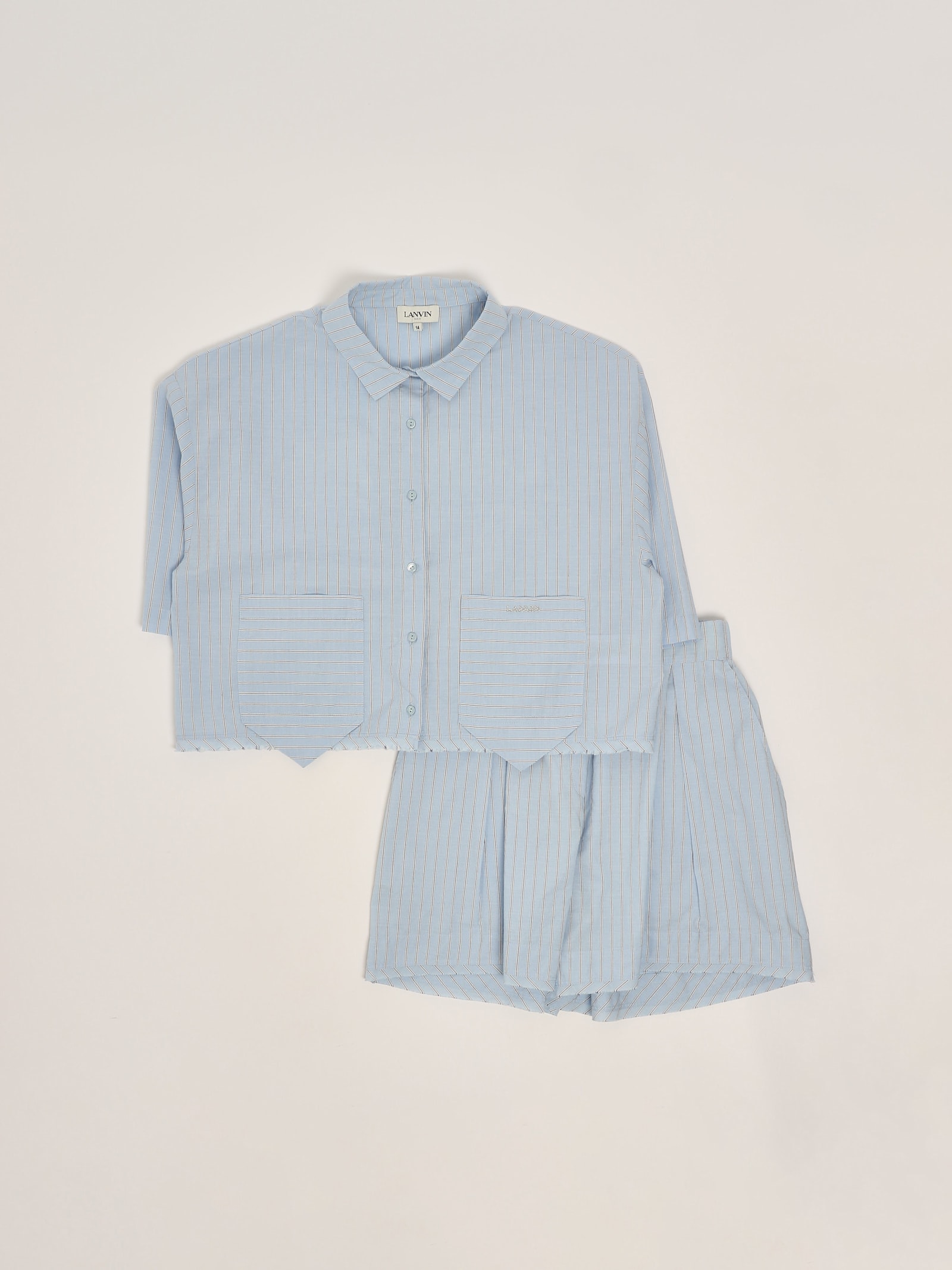 Lanvin Shirt +shorts Suit In Blue