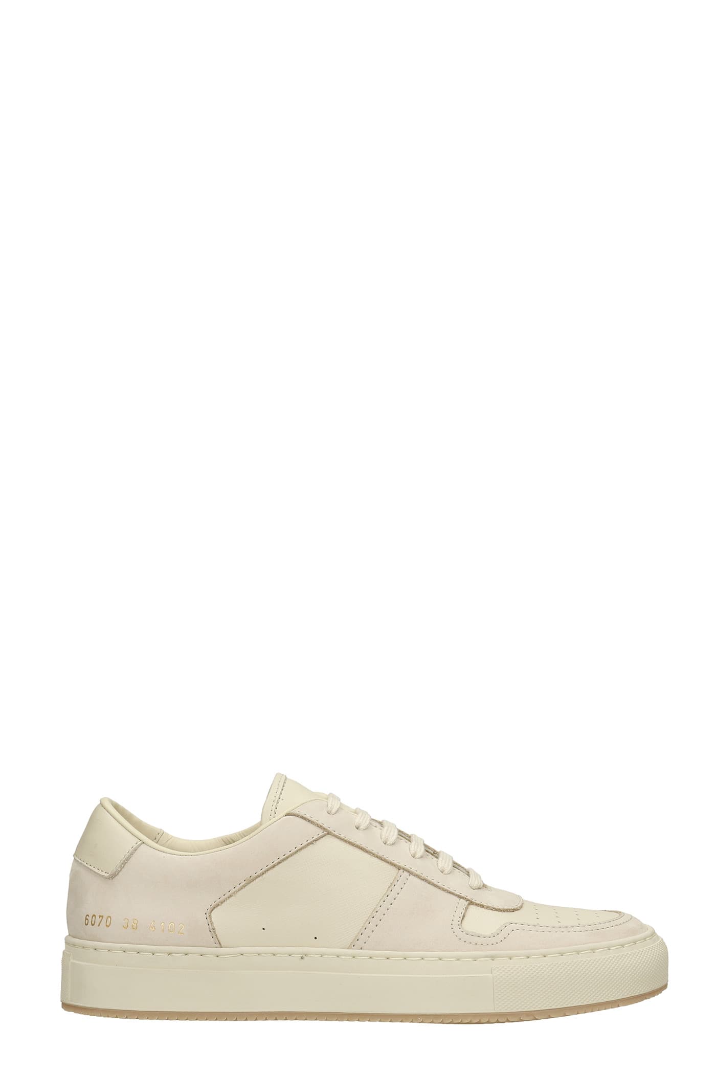 Common Projects Bball Sneakers In Beige Suede And Leather