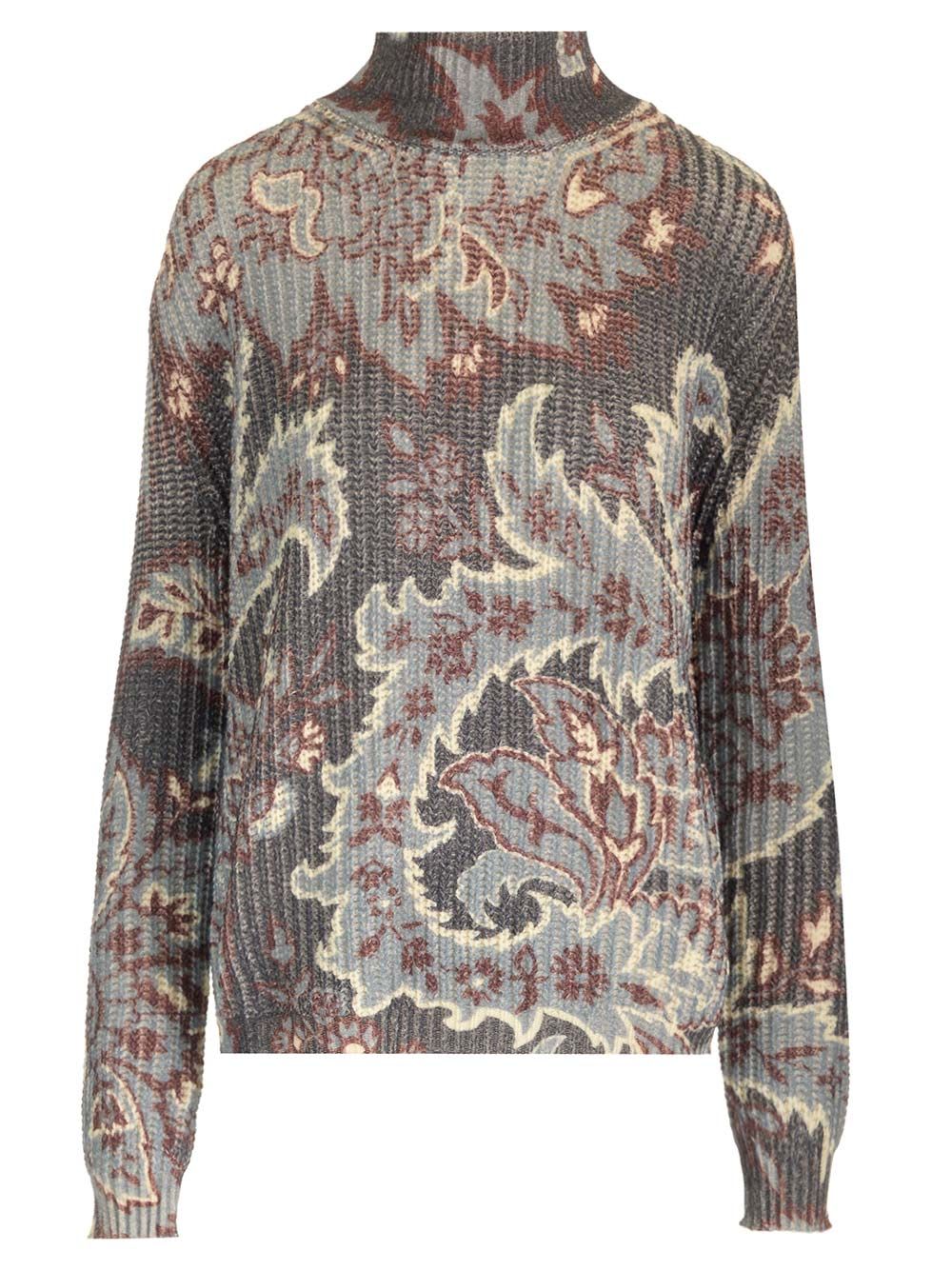 Shop Etro Turtleneck Sweater In Multicolor