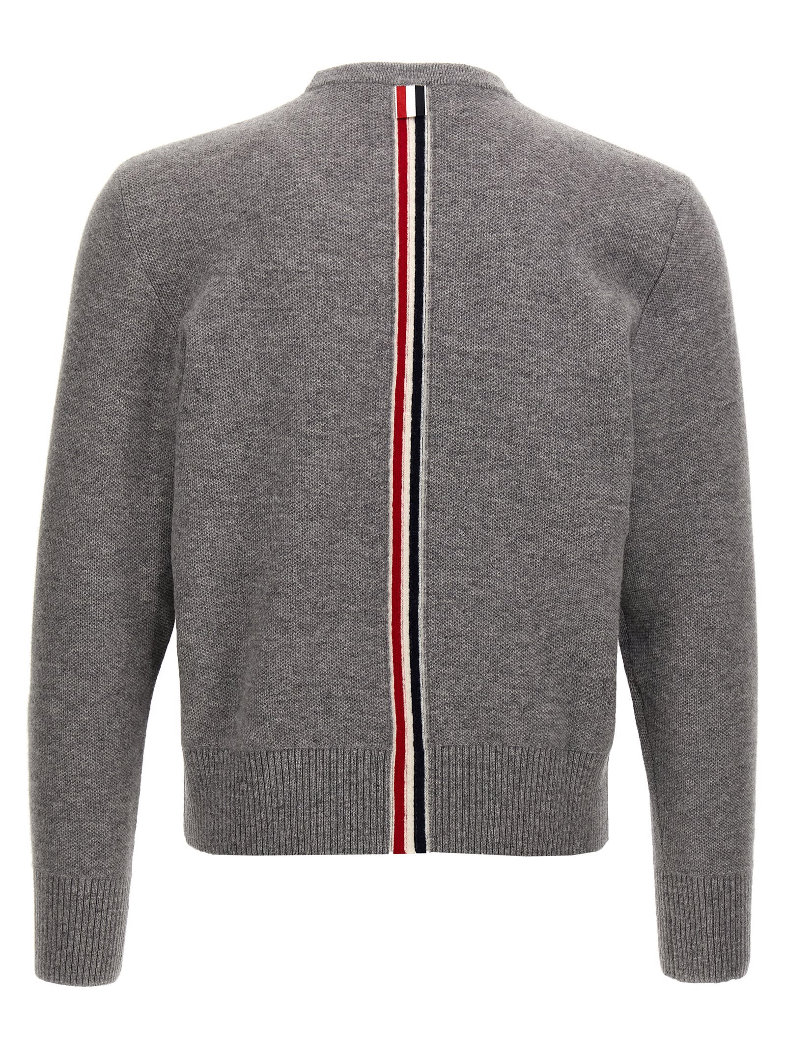 Shop Thom Browne Rwb Sweater In Gray