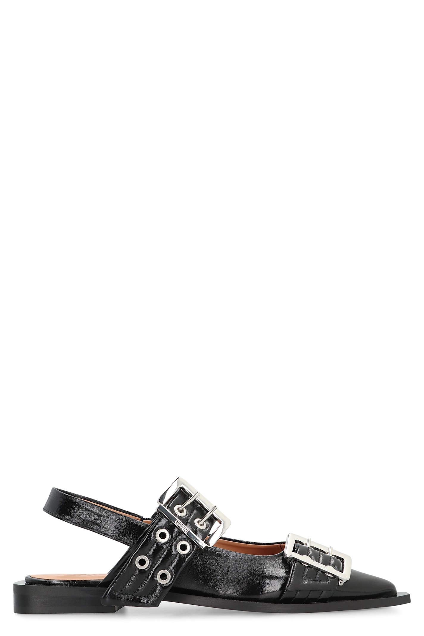Feminine Buckle Faux Leather Slingback Pumps