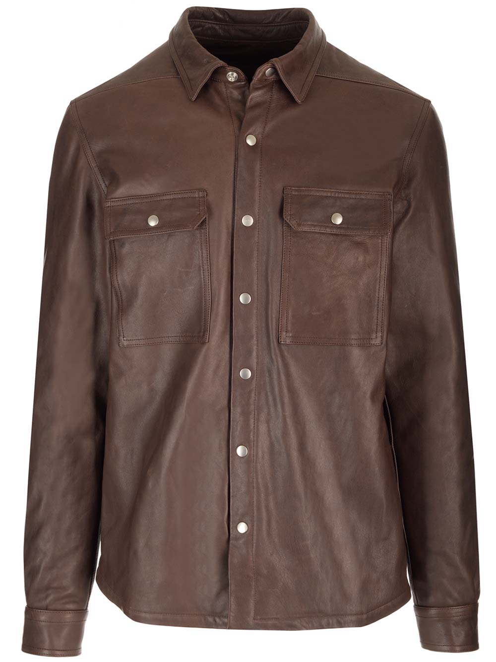 RICK OWENS LEATHER OUTERSHIRT