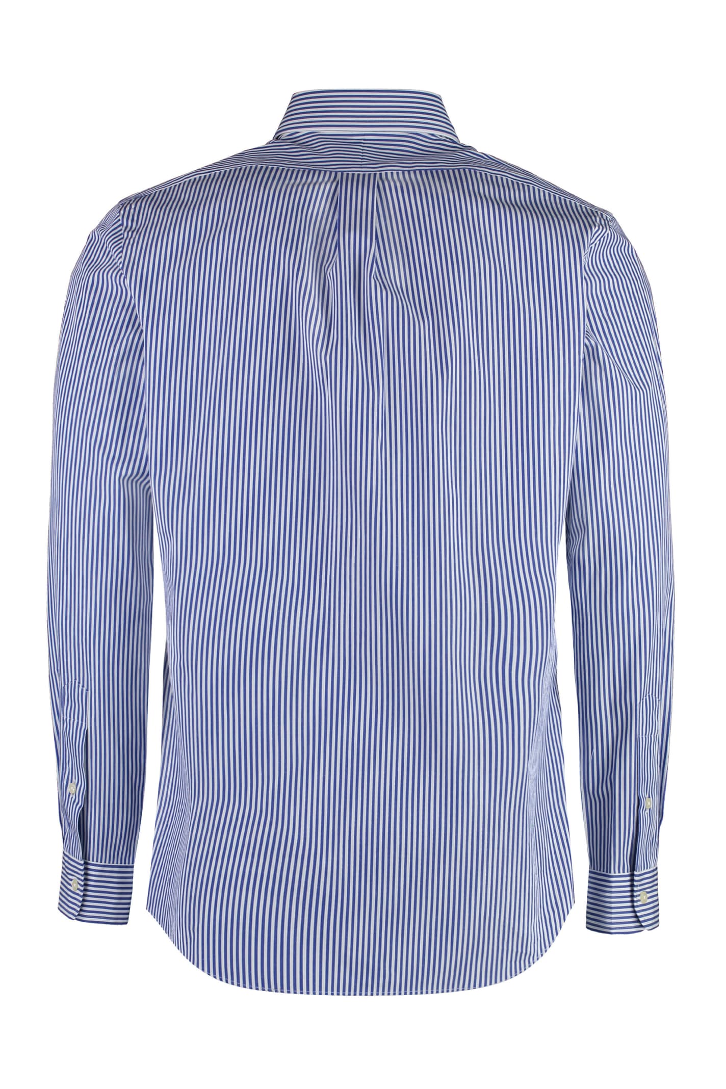 Shop Ralph Lauren Button-down Collar Cotton Shirt In Blue