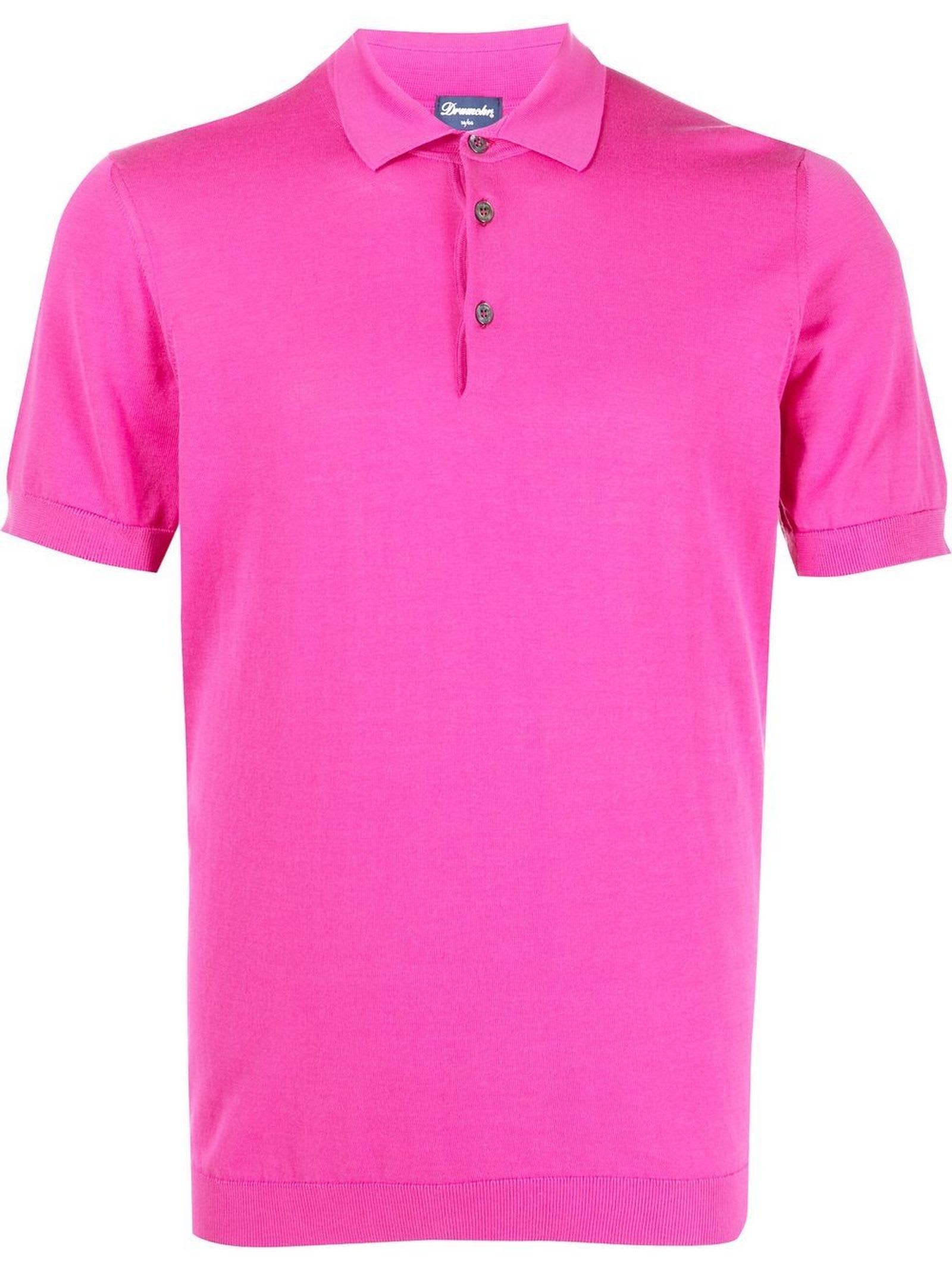 Drumohr Fuchsia Cotton Polo Shirt