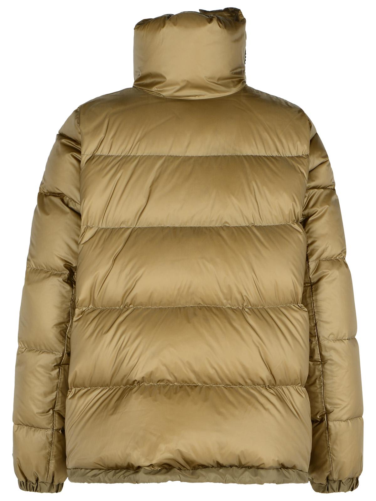 Sacai Quilted High Collar Down Jacket With Elastic Cuffs In Nude