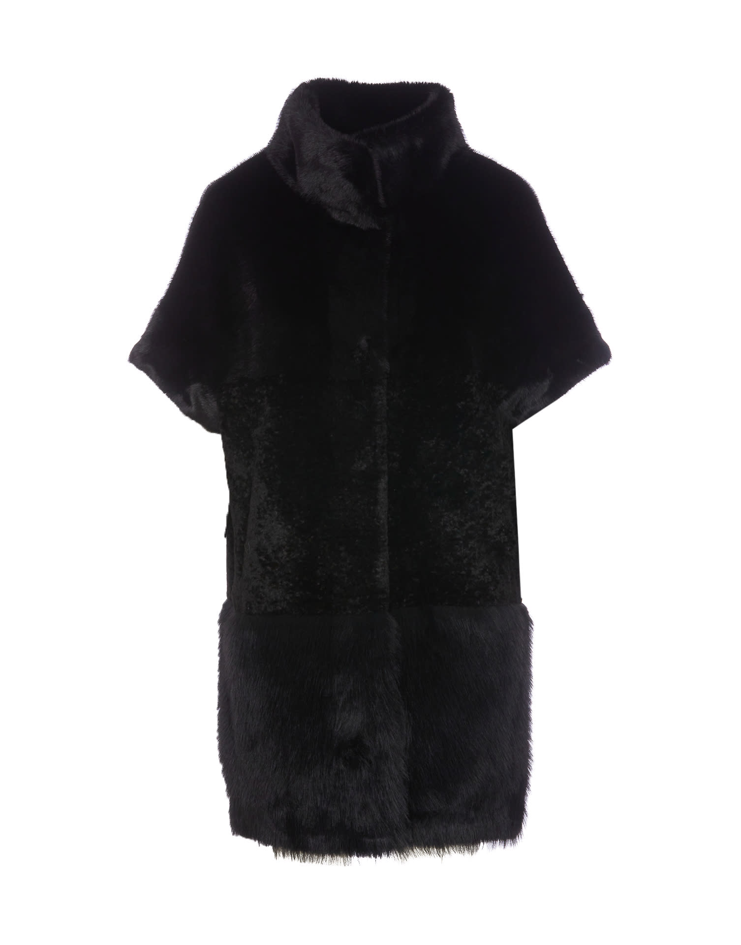 Shop Bully Fake Fur Coat In Black