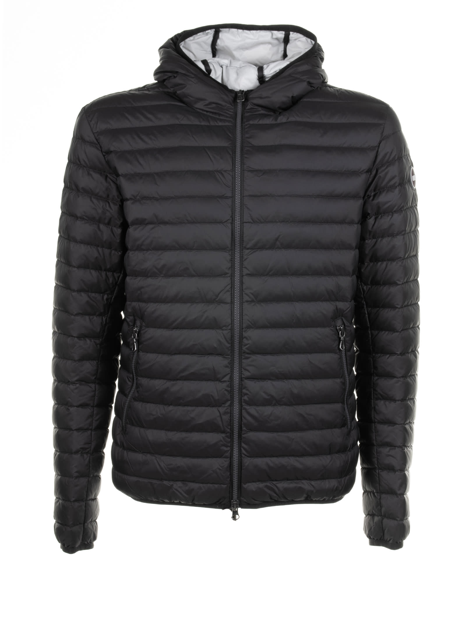 Shop Colmar Blue Sports Down Jacket With Hood In Nero