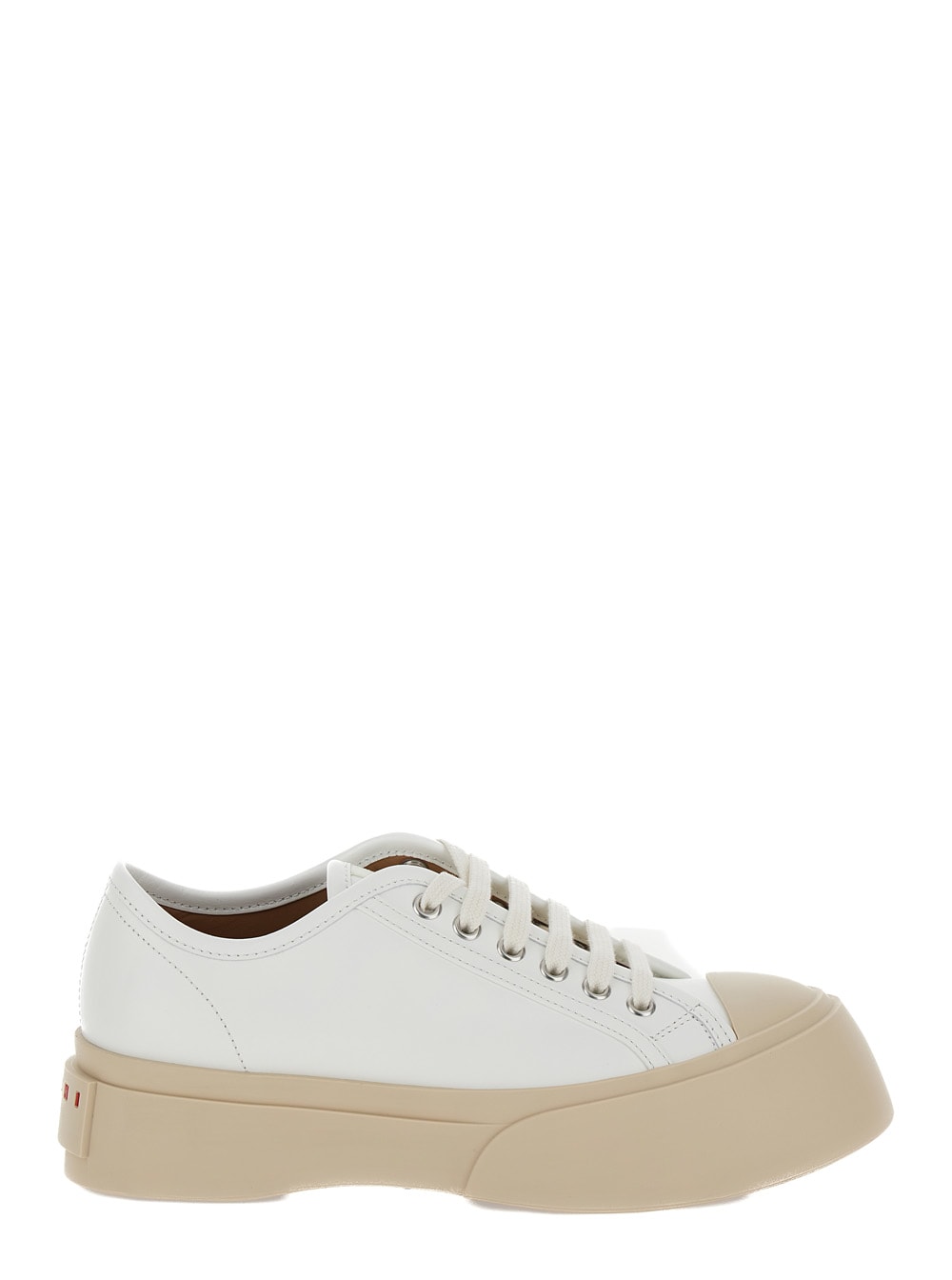 pablo White Sneakers With Lace Up Closure In Leather Woman