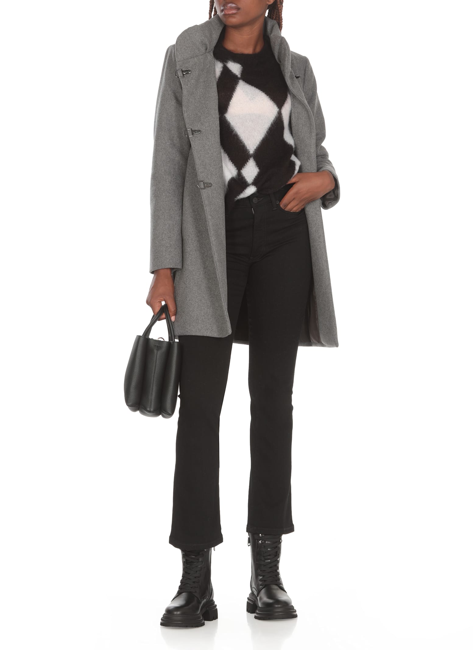 Fay Romantic Lined Coat In Grey
