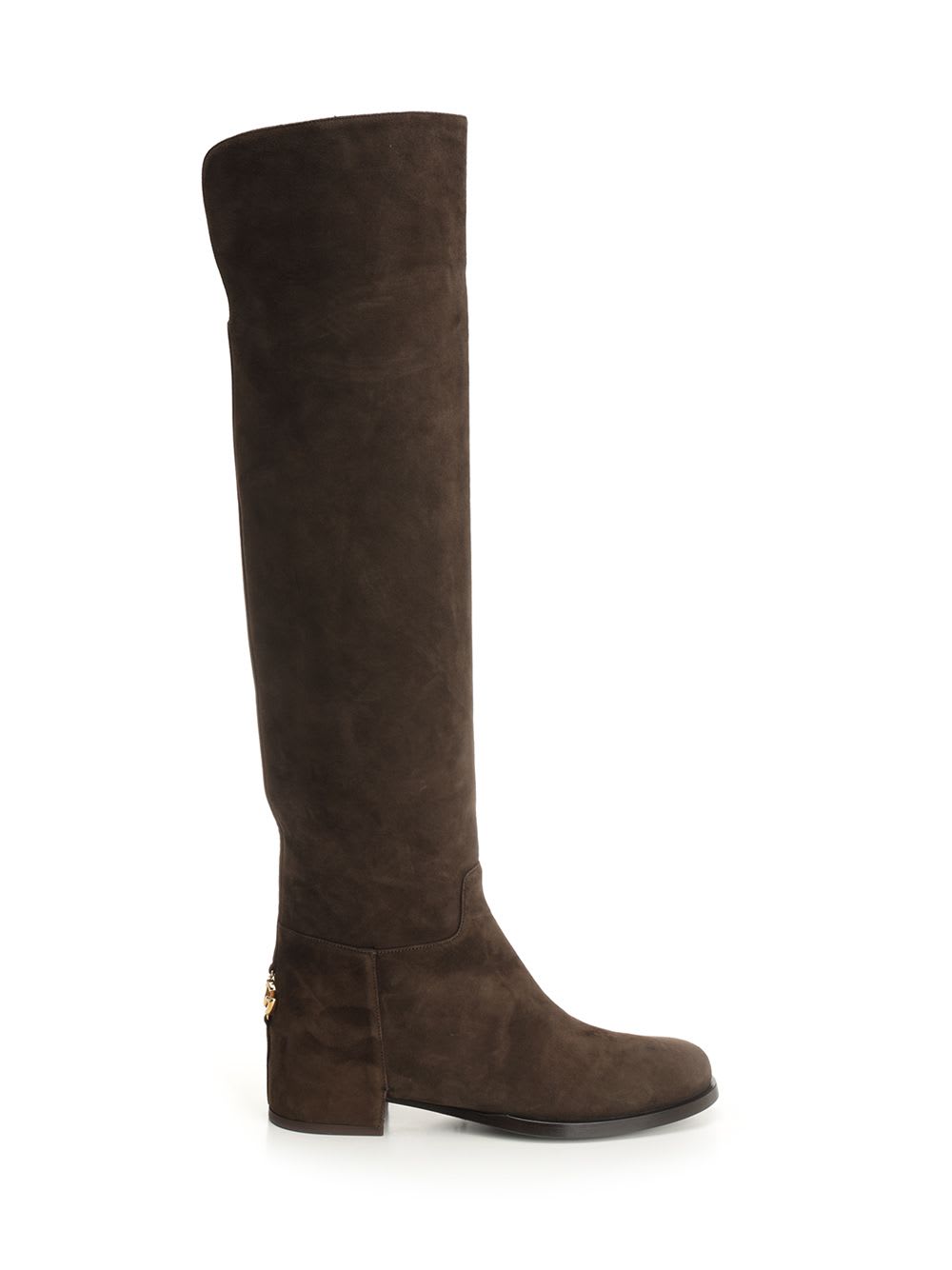 Dolce & Gabbana Lambskin Suede Boot Boots Brown In Brown