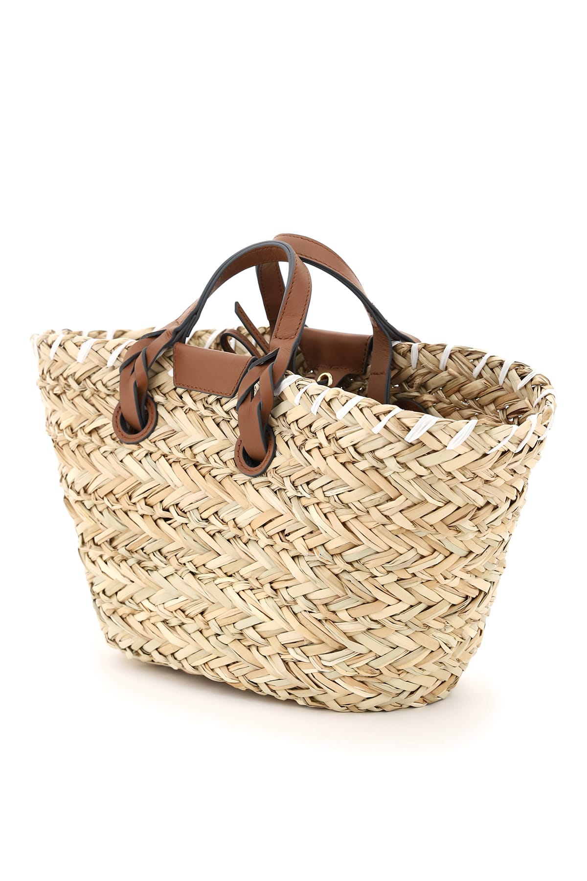 Shop Anya Hindmarch Paper Eyes Small Basket Bag In Brown
