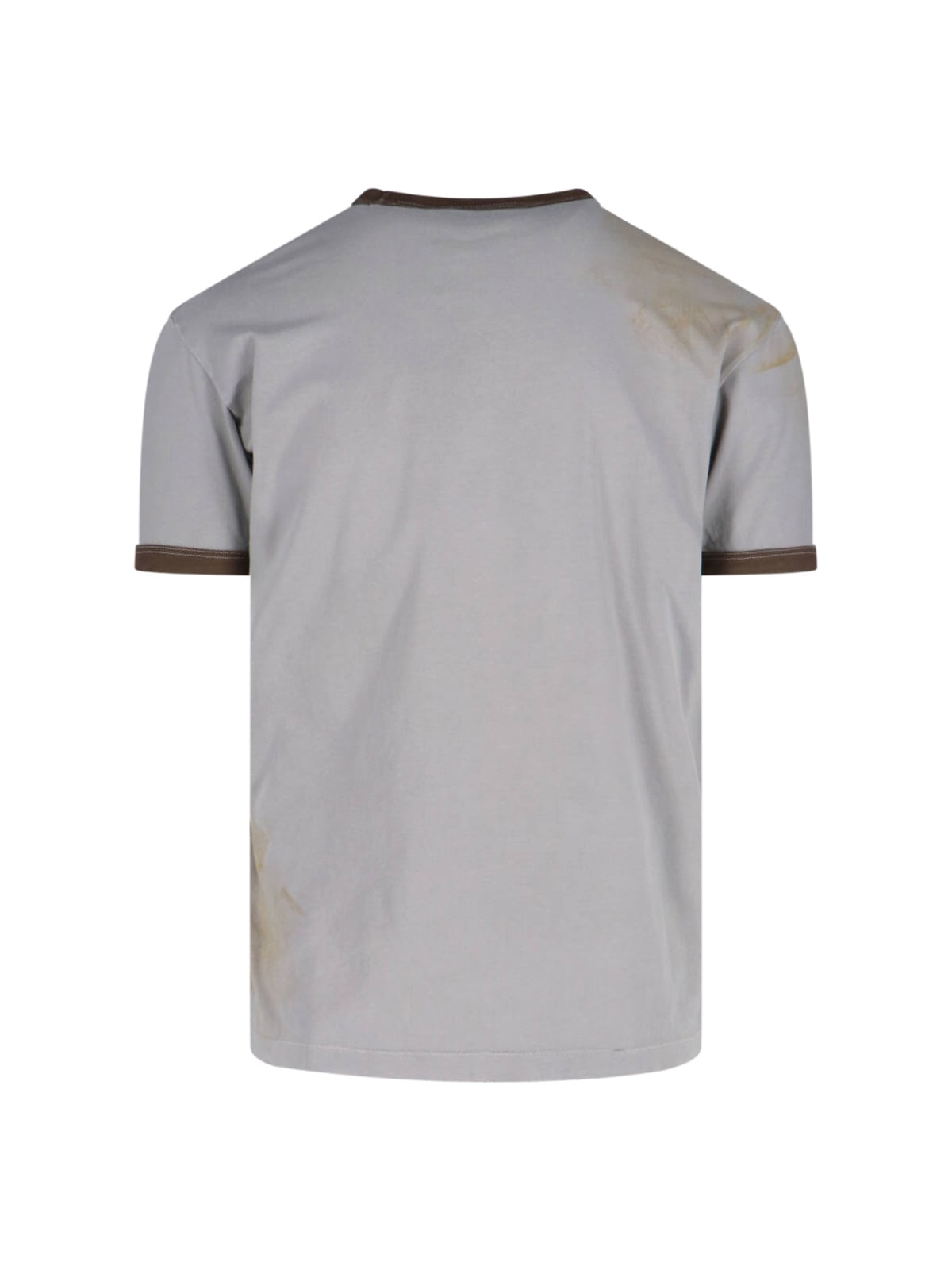 Dsquared2 Vintage Print Relaxed-fit T-shirt With Contrasting Trim In Grey