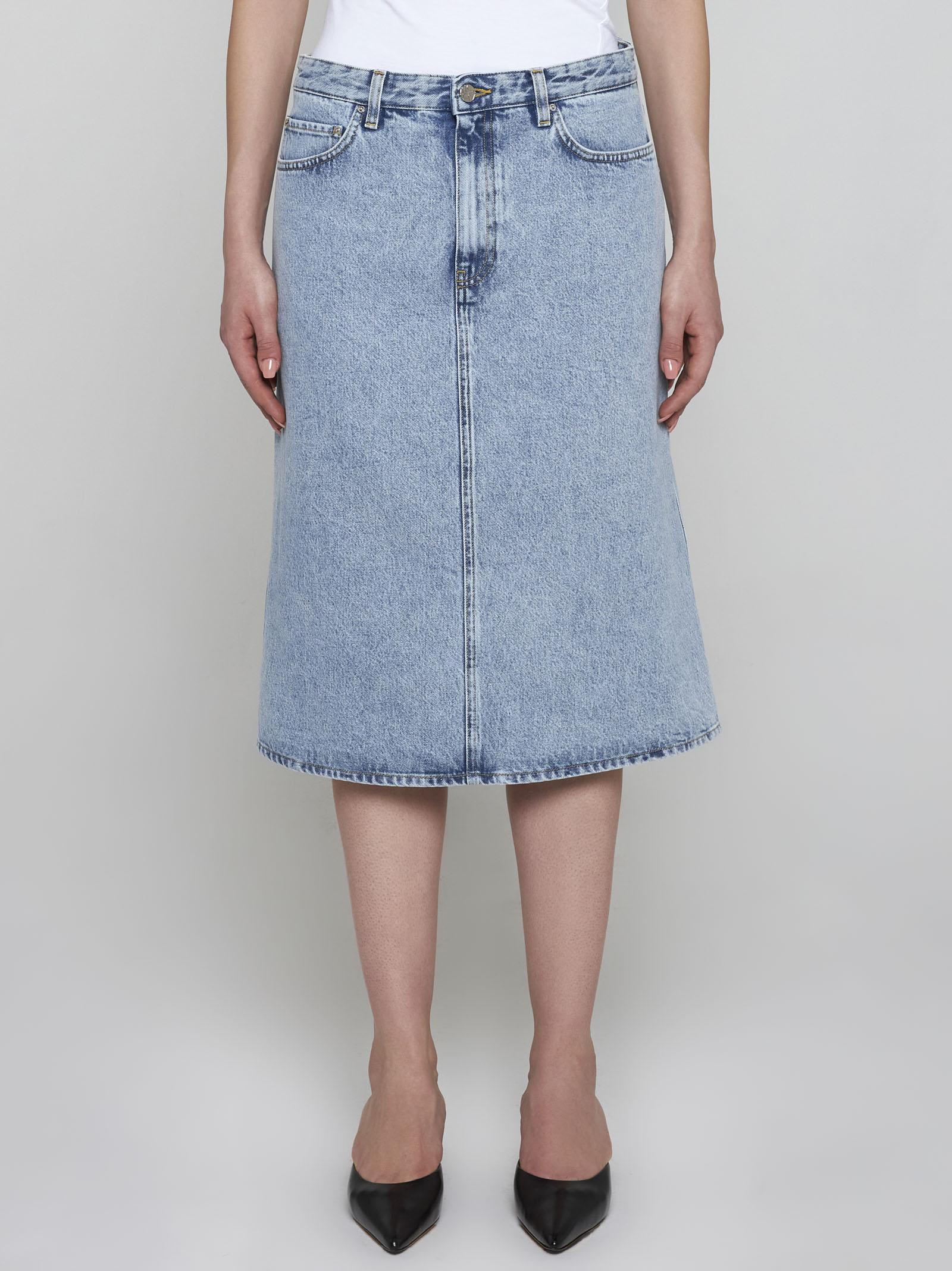 Shop Totême Denim Midi Skirt In Clear Blue