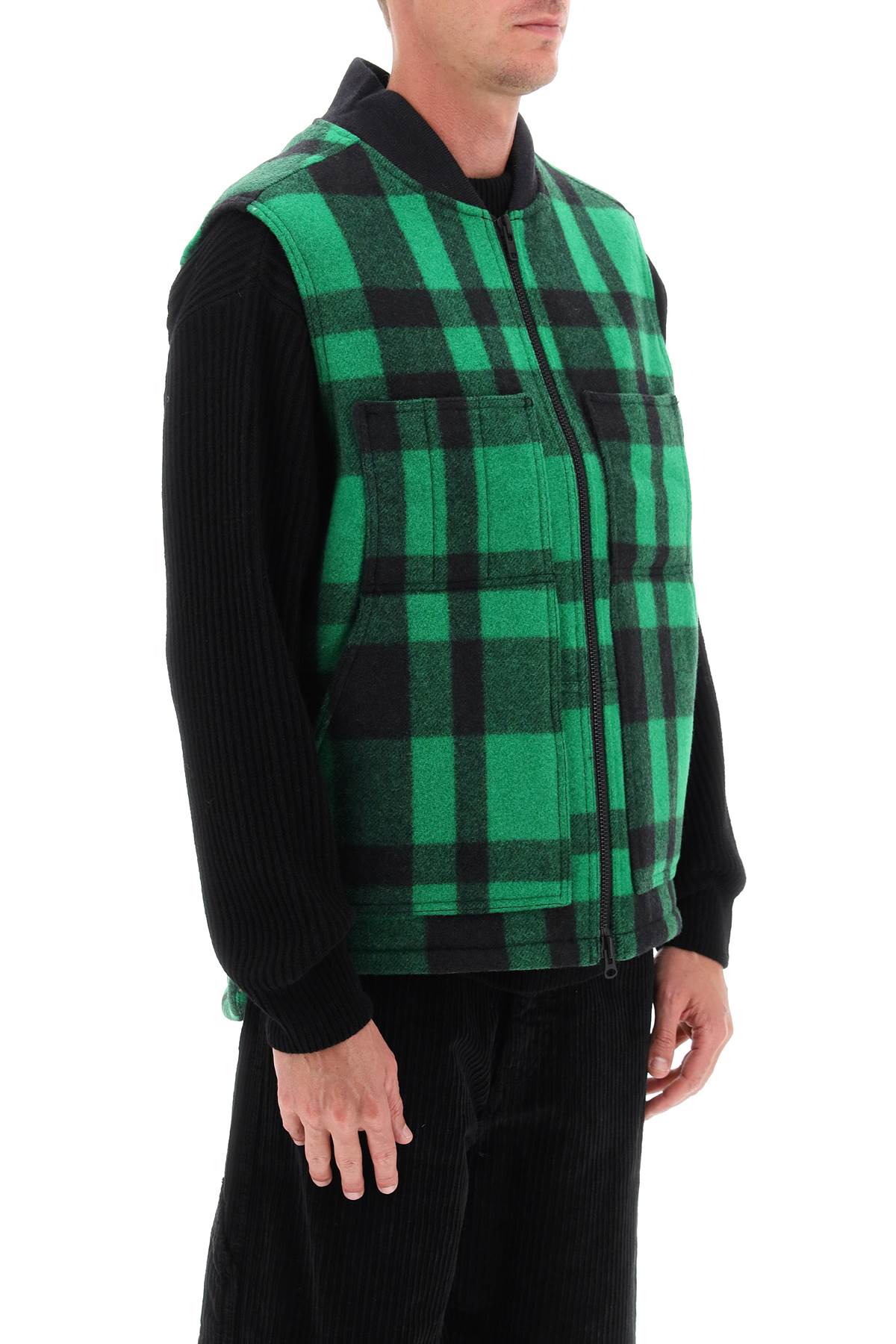 Shop Filson Mackinaw Wool Vest In Acid Green Black (green)