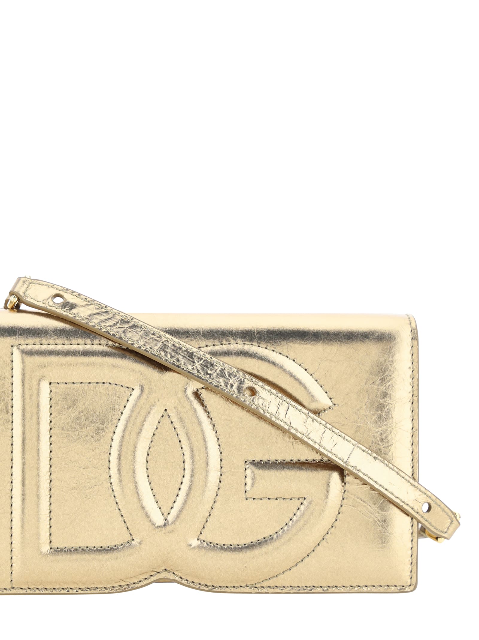 Shop Dolce & Gabbana Phone Bag In Oro