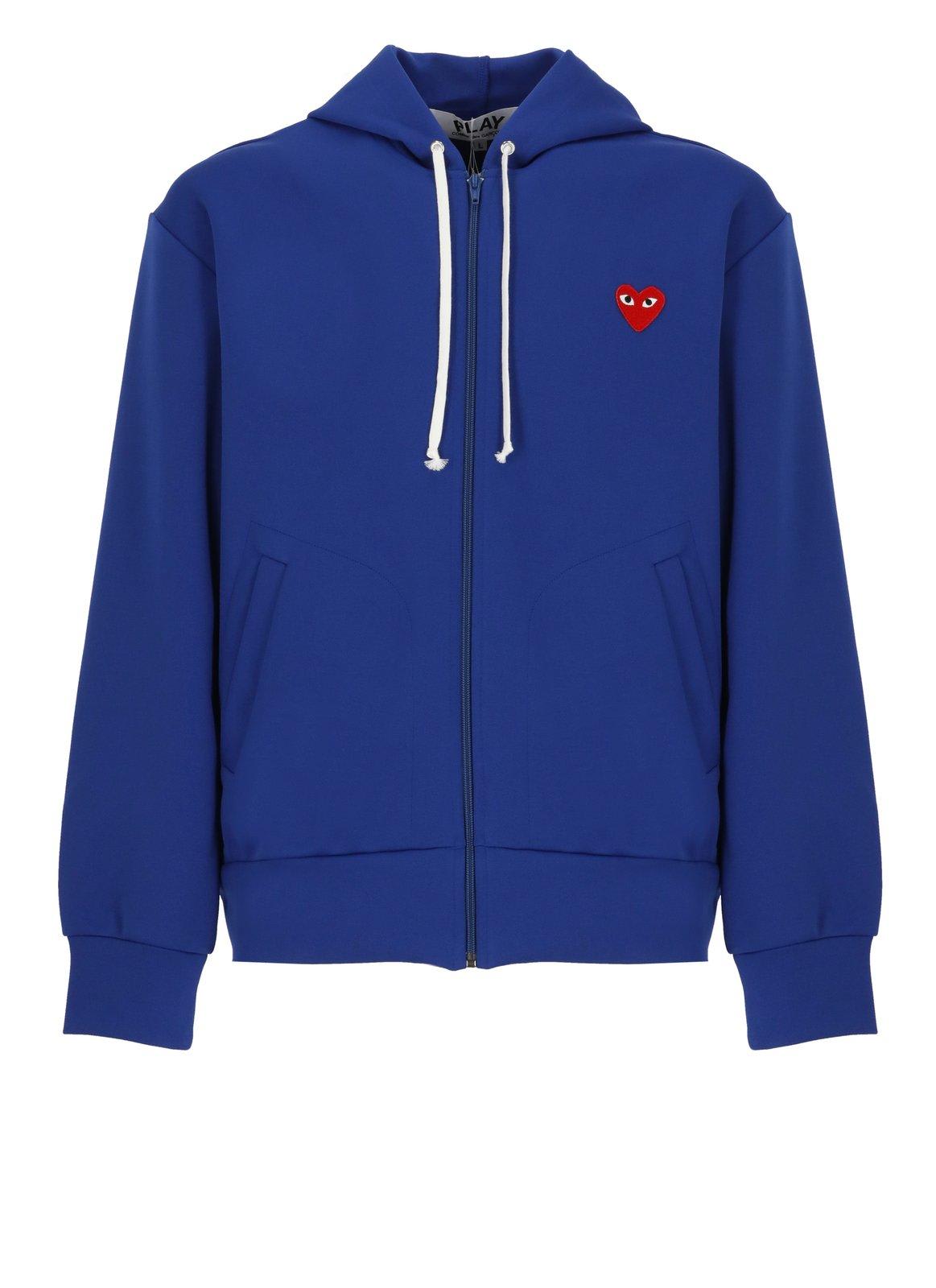 Comme des Garçons Play Heart Logo Patch Zip-up Hoodie