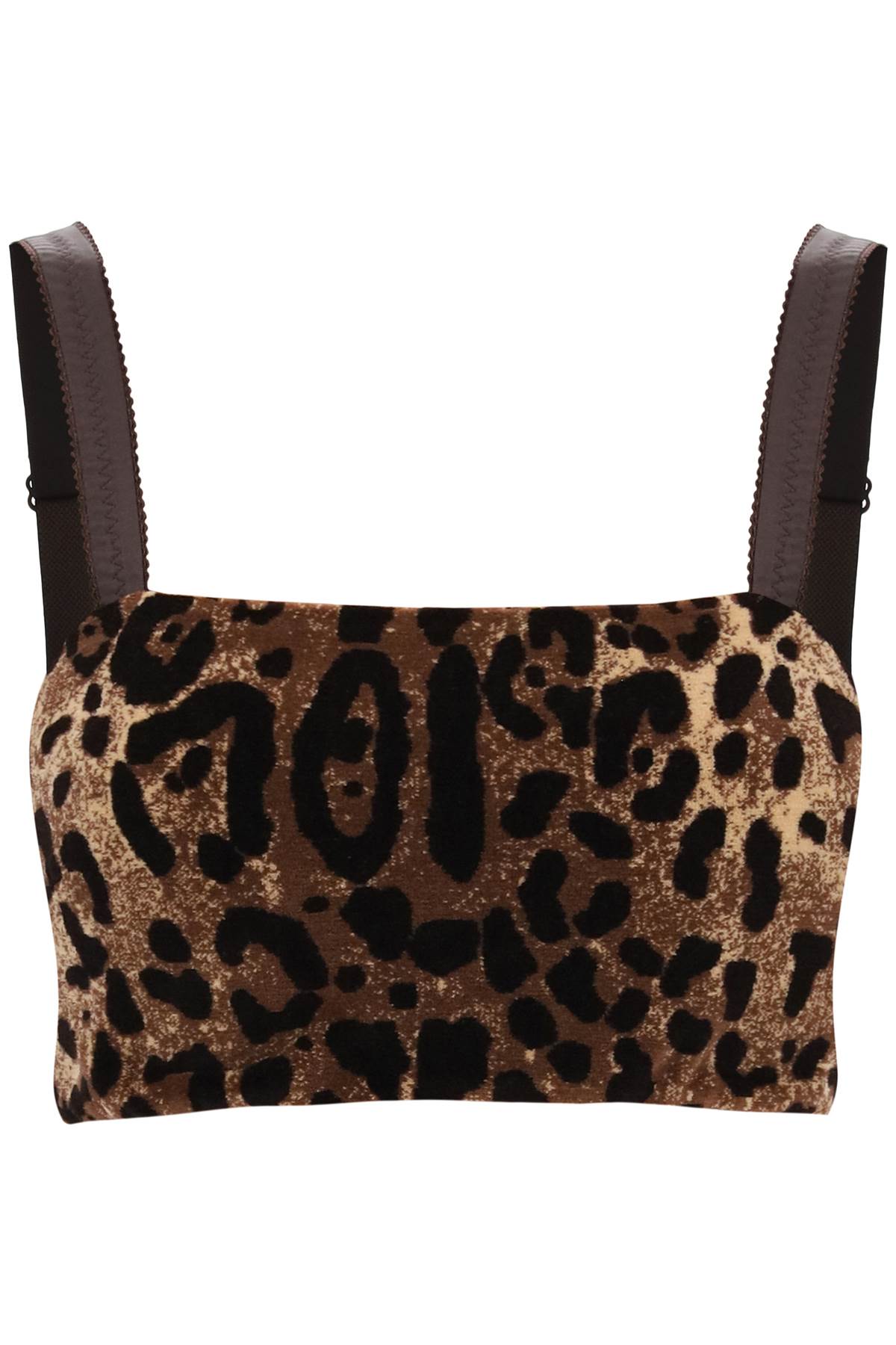 DOLCE & GABBANA LEOPARD CHENILLE CROPPED TOP