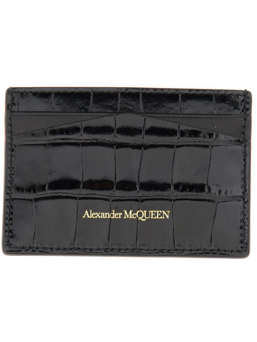 Shop Alexander Mcqueen Card Holder Skull In Black