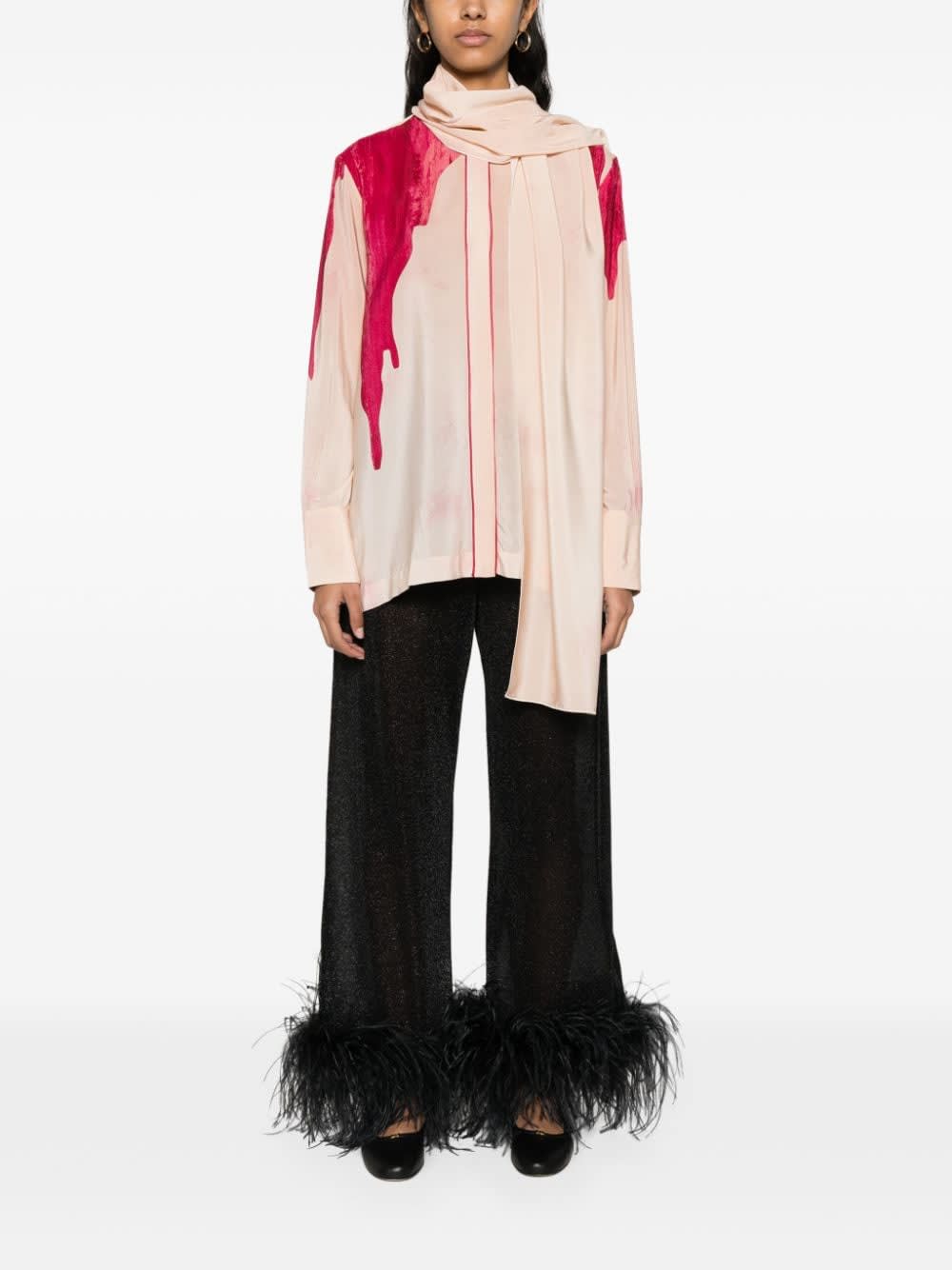 F.r.s For Restless Sleepers Printed Crepe De Chine Shirt In Pink