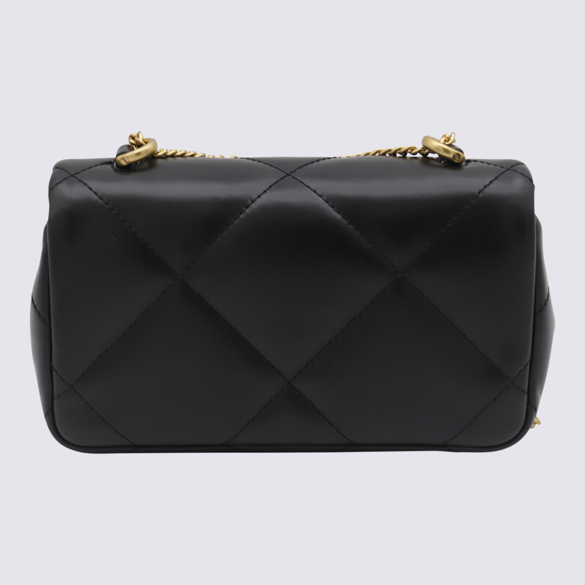 Tory Burch Black Leather Kira Diamond Quilt Mini Shoulder Bag In Black