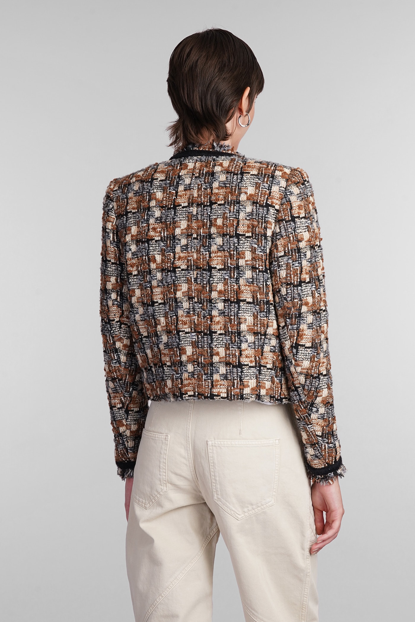 Shop Isabel Marant Kerry Casual Jacket In Beige Wool