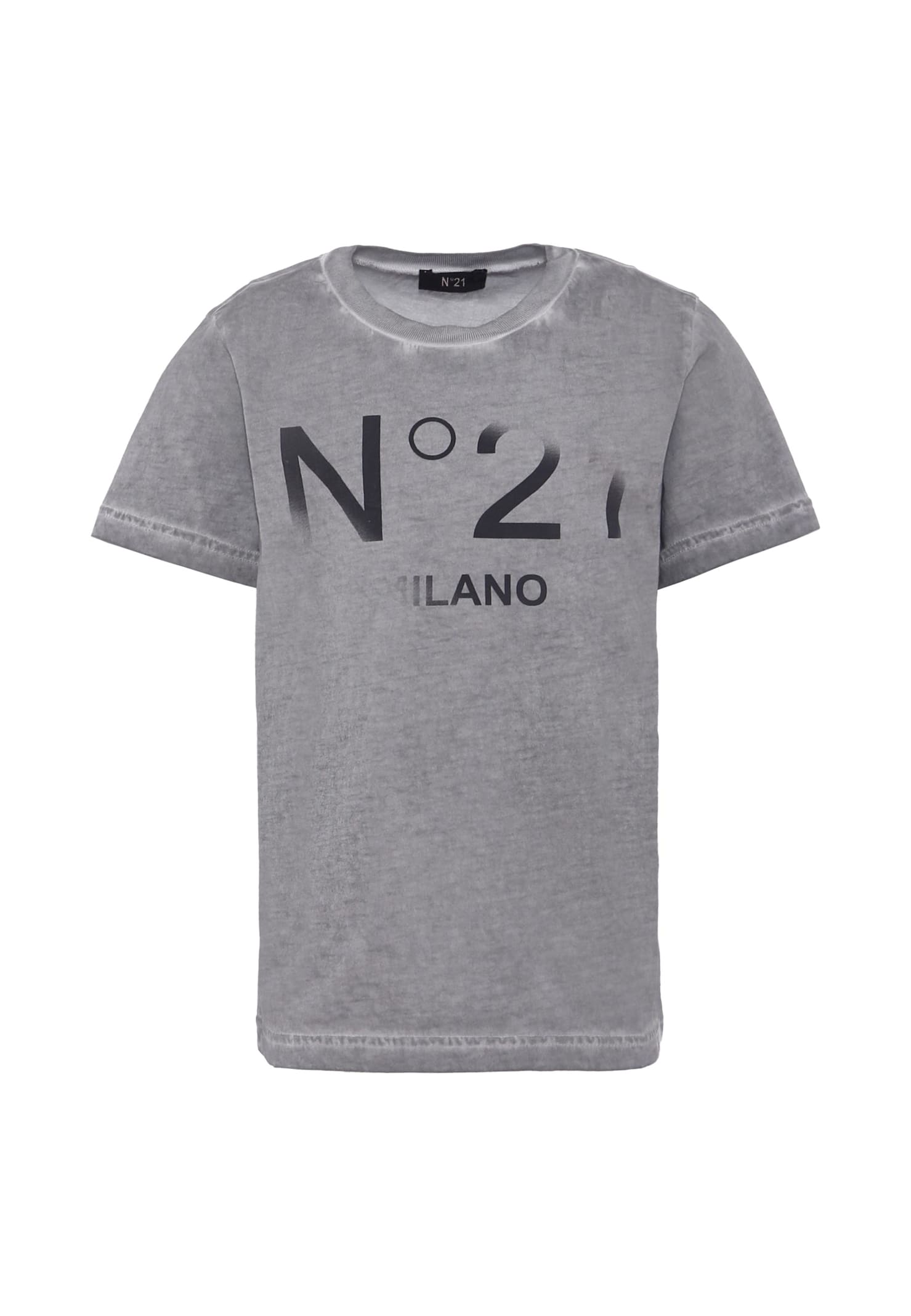 N°21 Kids' Grey T-shirt For Boy With Logo In Gray