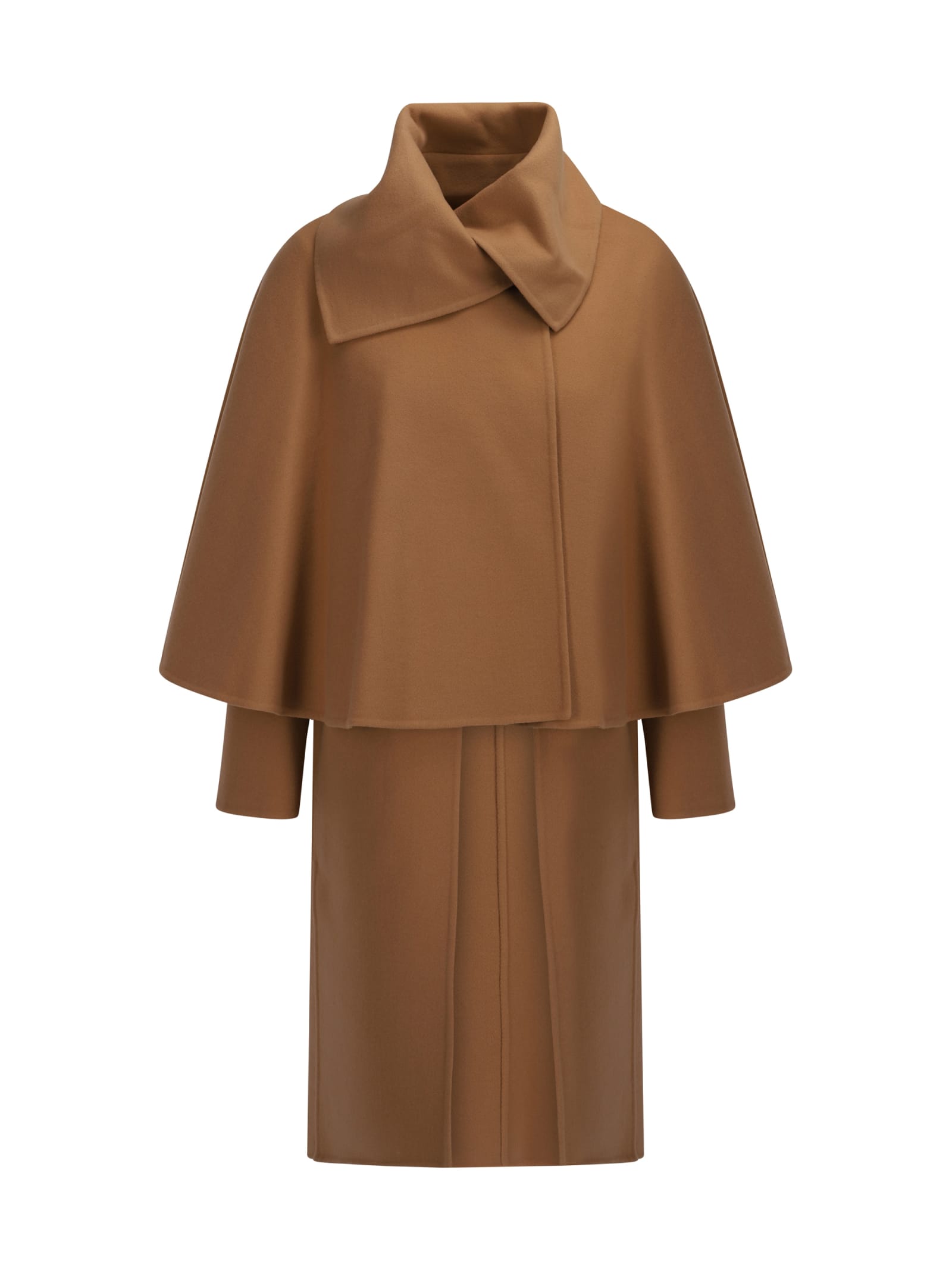 Shop Chloé Coat In Leather Brown