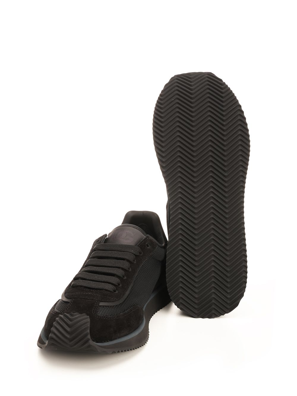 Dolce & Gabbana Dg Cushion Leather Blend Sneaker In Black