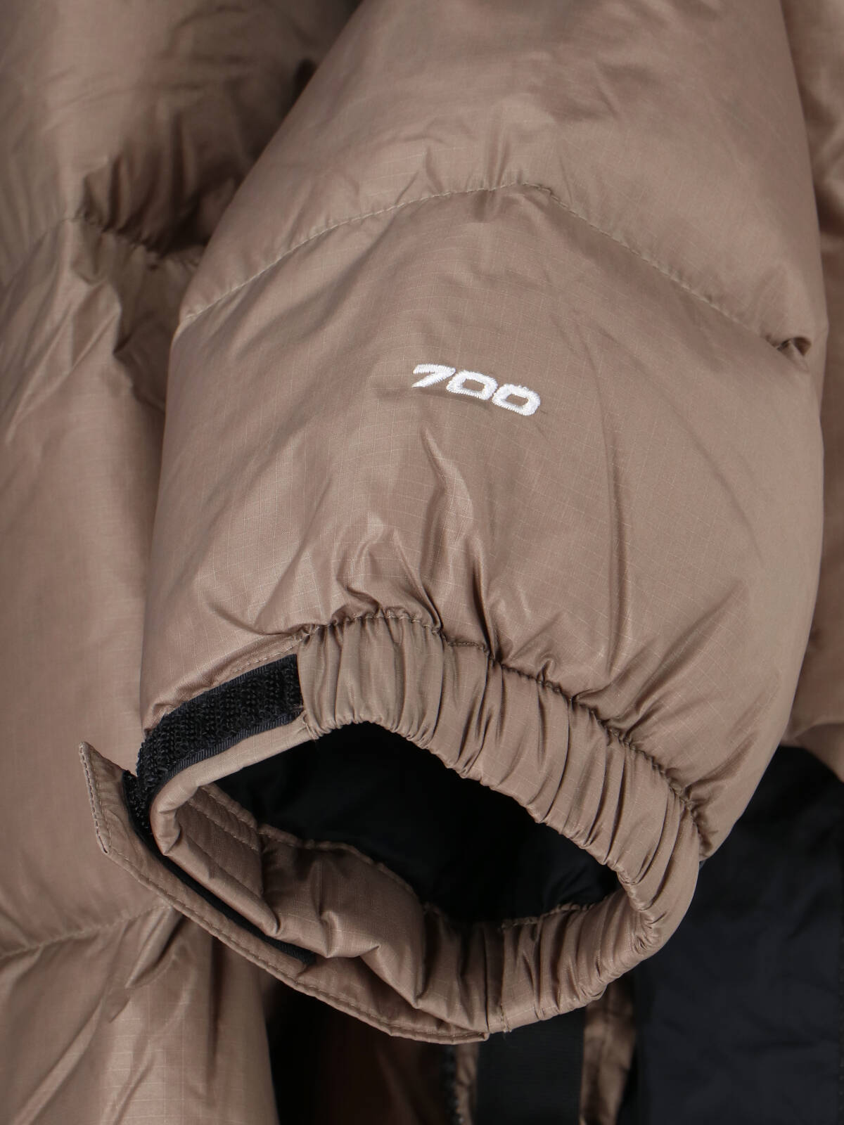 The North Face Beige And Black Short Down Jacket With Logo  In Brown