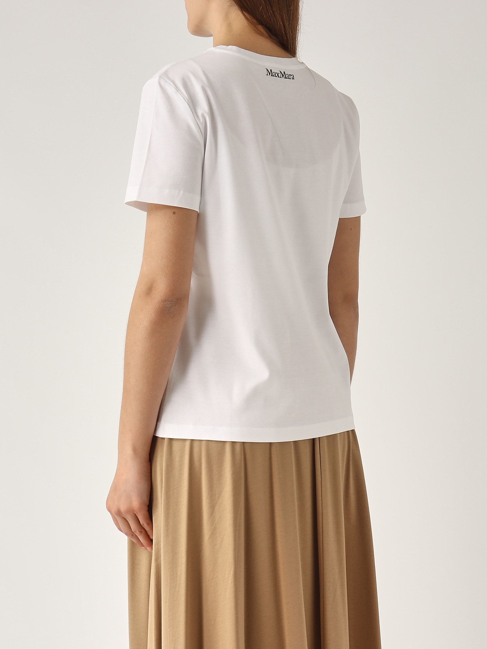 Max Mara Short-sleeved T-shirt In Bianco Fiori