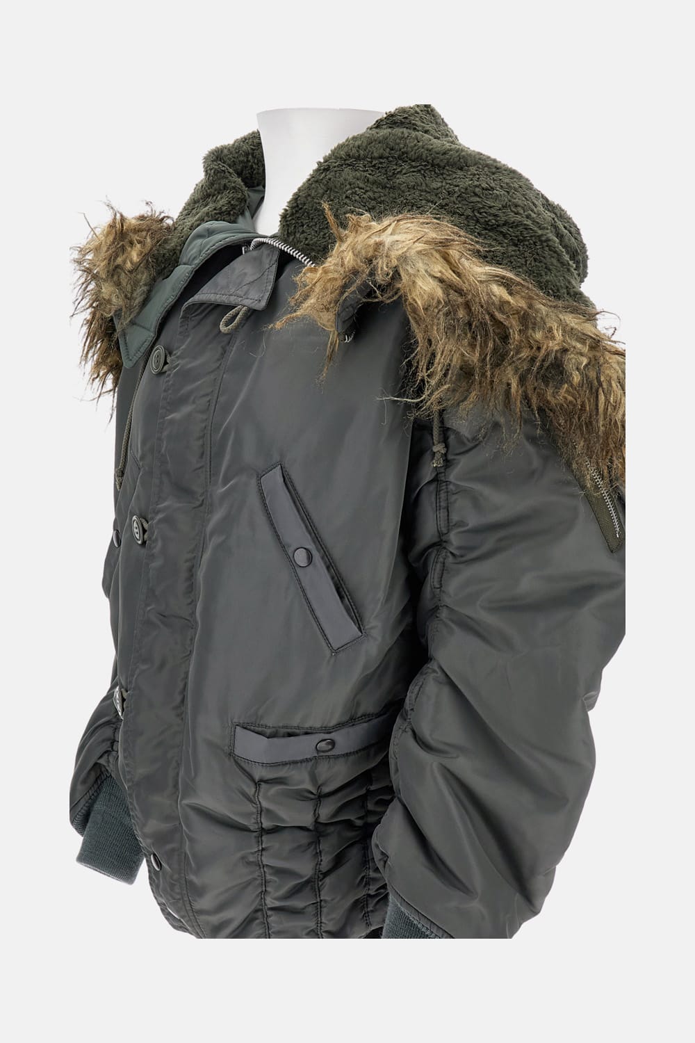 Junya Watanabe Faux Fur Bomber Jacket In Brown