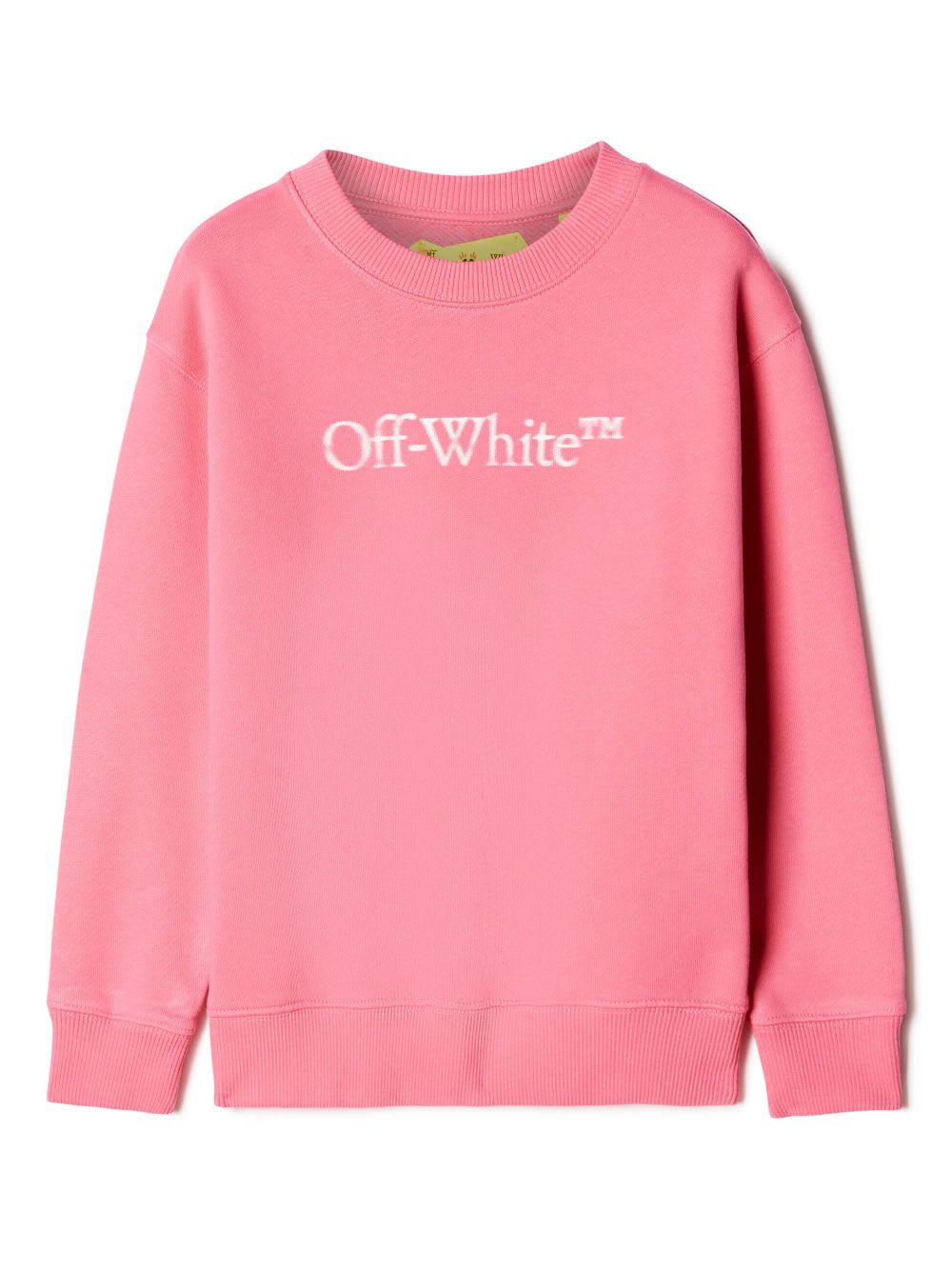 Off-white Logo-print Cotton Sweatshirt In Fuchsia White