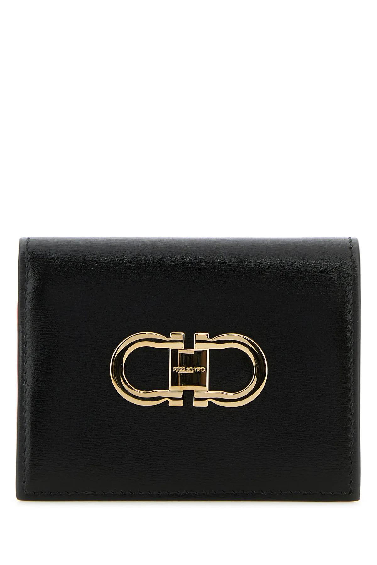 Shop Ferragamo Black Leather Wallet