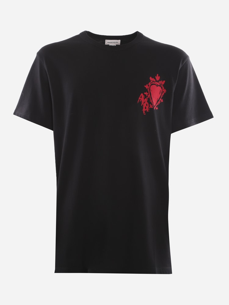 Alexander McQueen Cotton T-shirt With Contrasting Logo Print