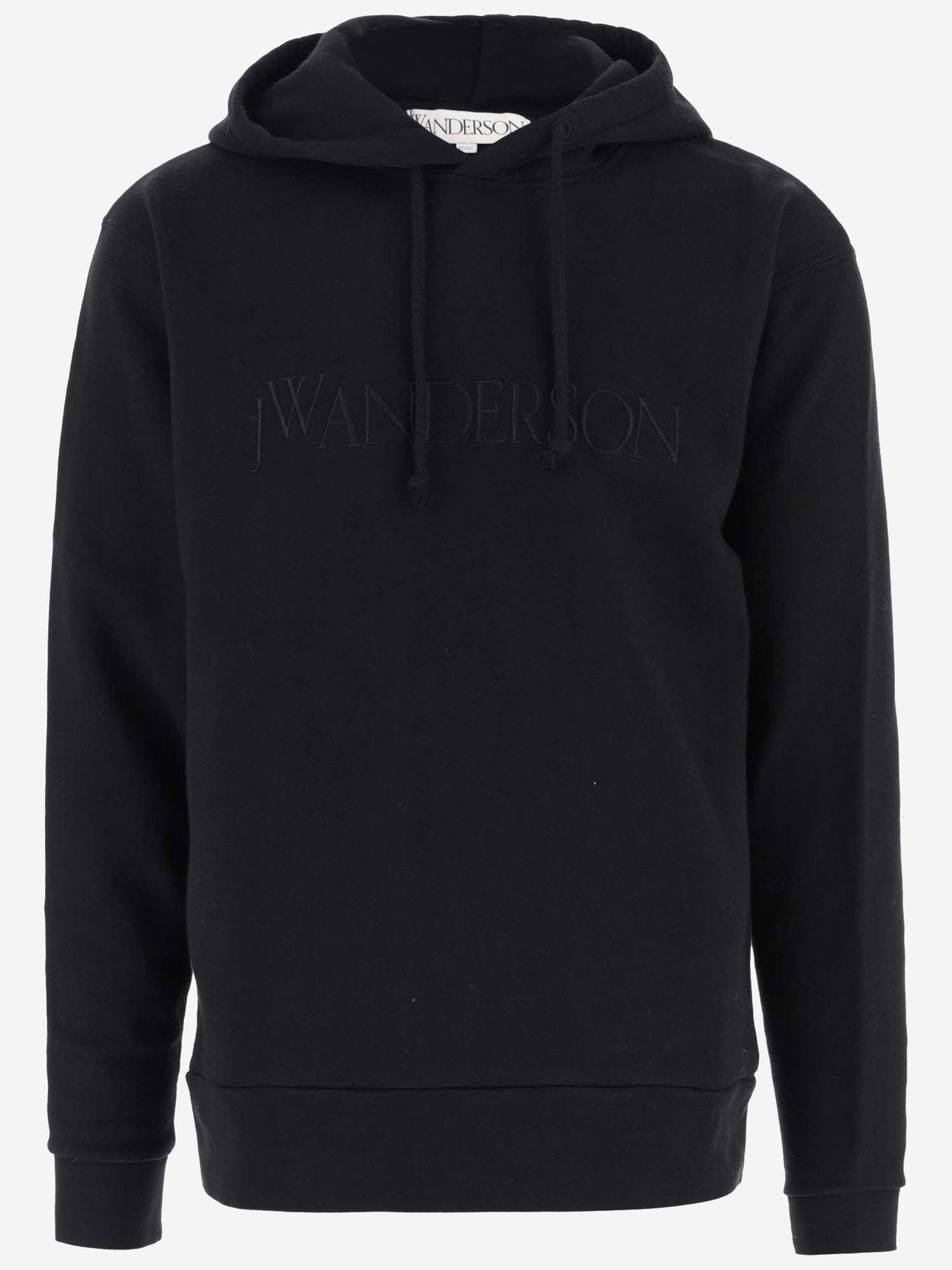 Jw Anderson Logo Embroidered Hoodie In Black
