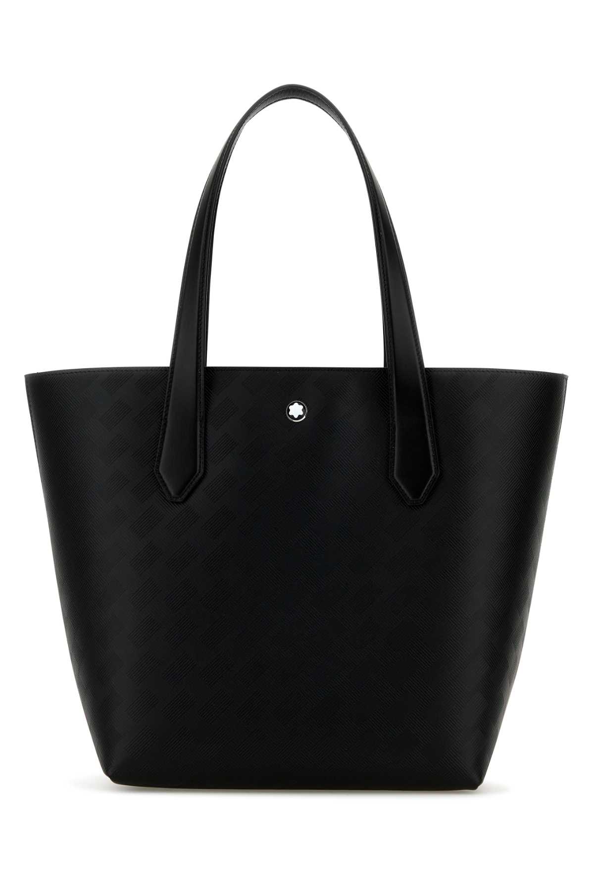 Shop Montblanc Black Leather Extreme 3.0 146 Shopping Bag In 000